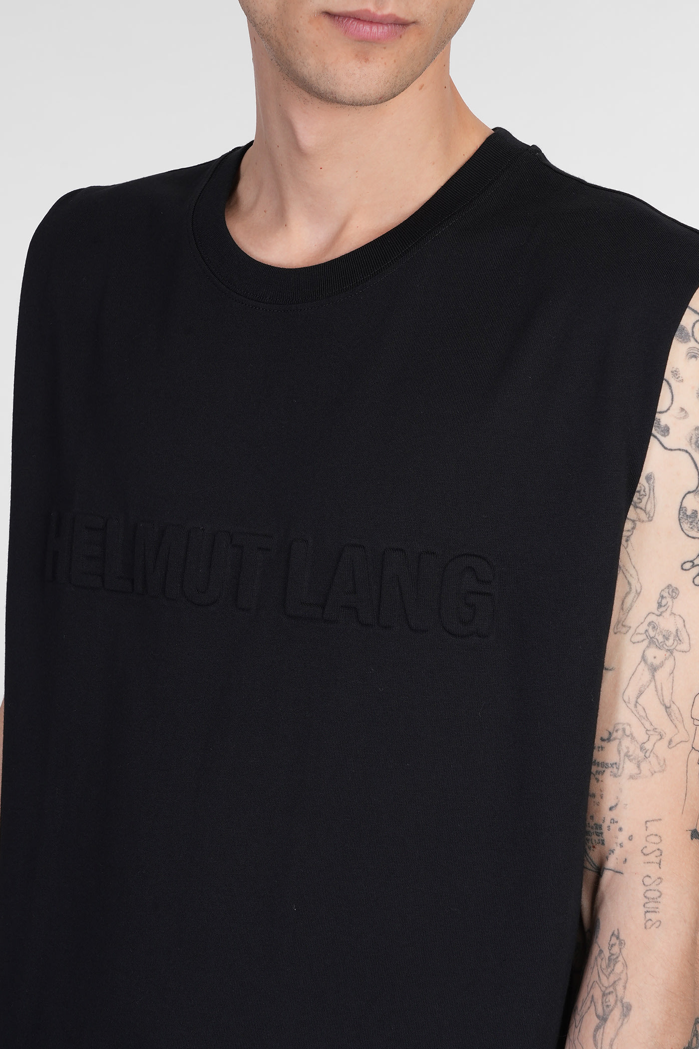 Helmut Lang Tank Top In Black Cotton