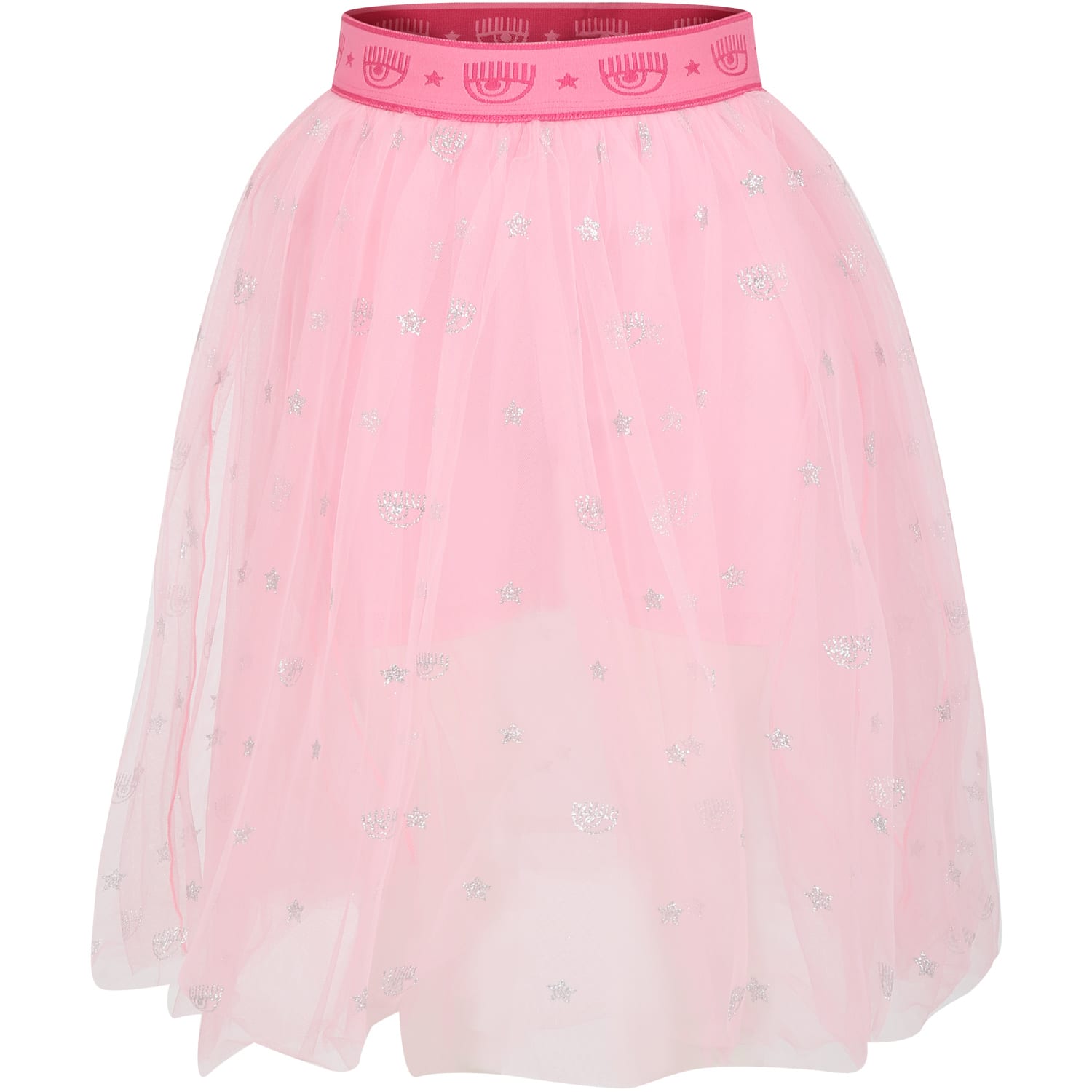 Shop Chiara Ferragni Pink Skirt For Girl With Winks