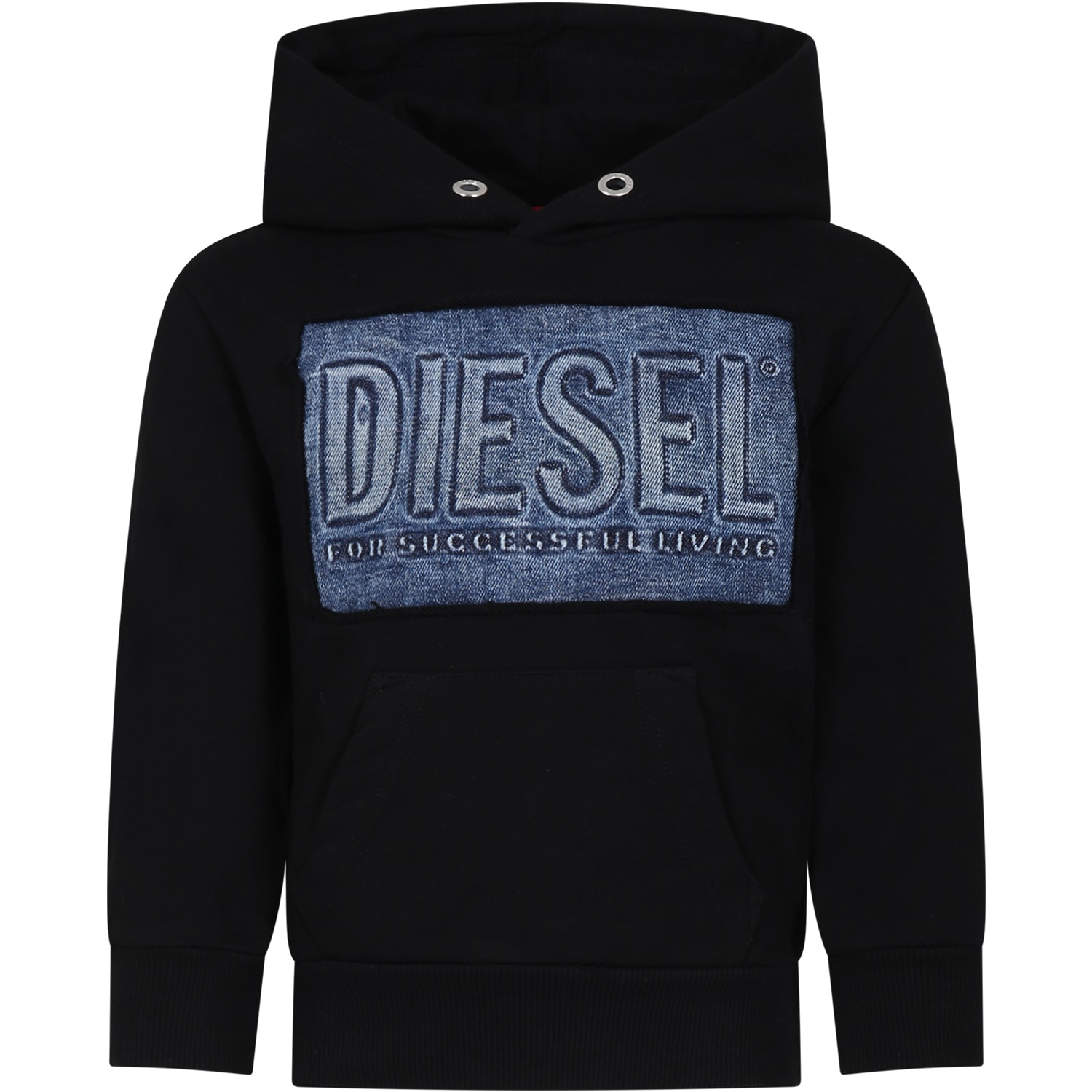 Diesel Kids' Black Sweatshirt For Girl With Logo