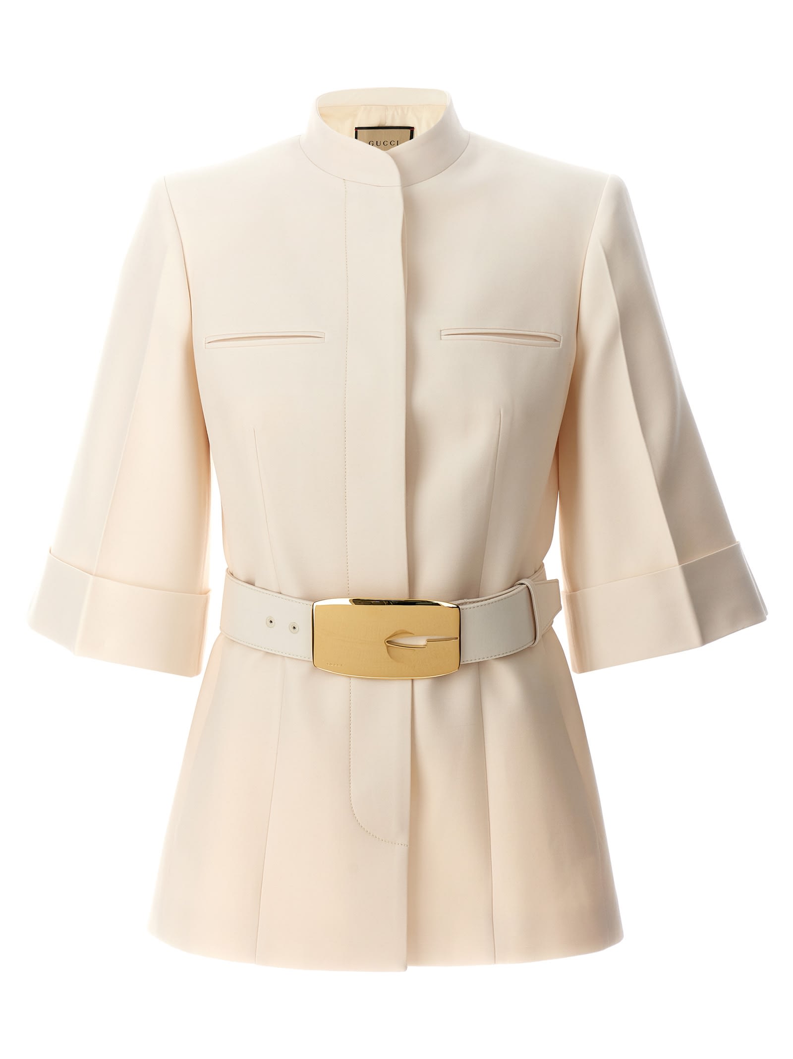 Shop Gucci Shaped Jacket In White