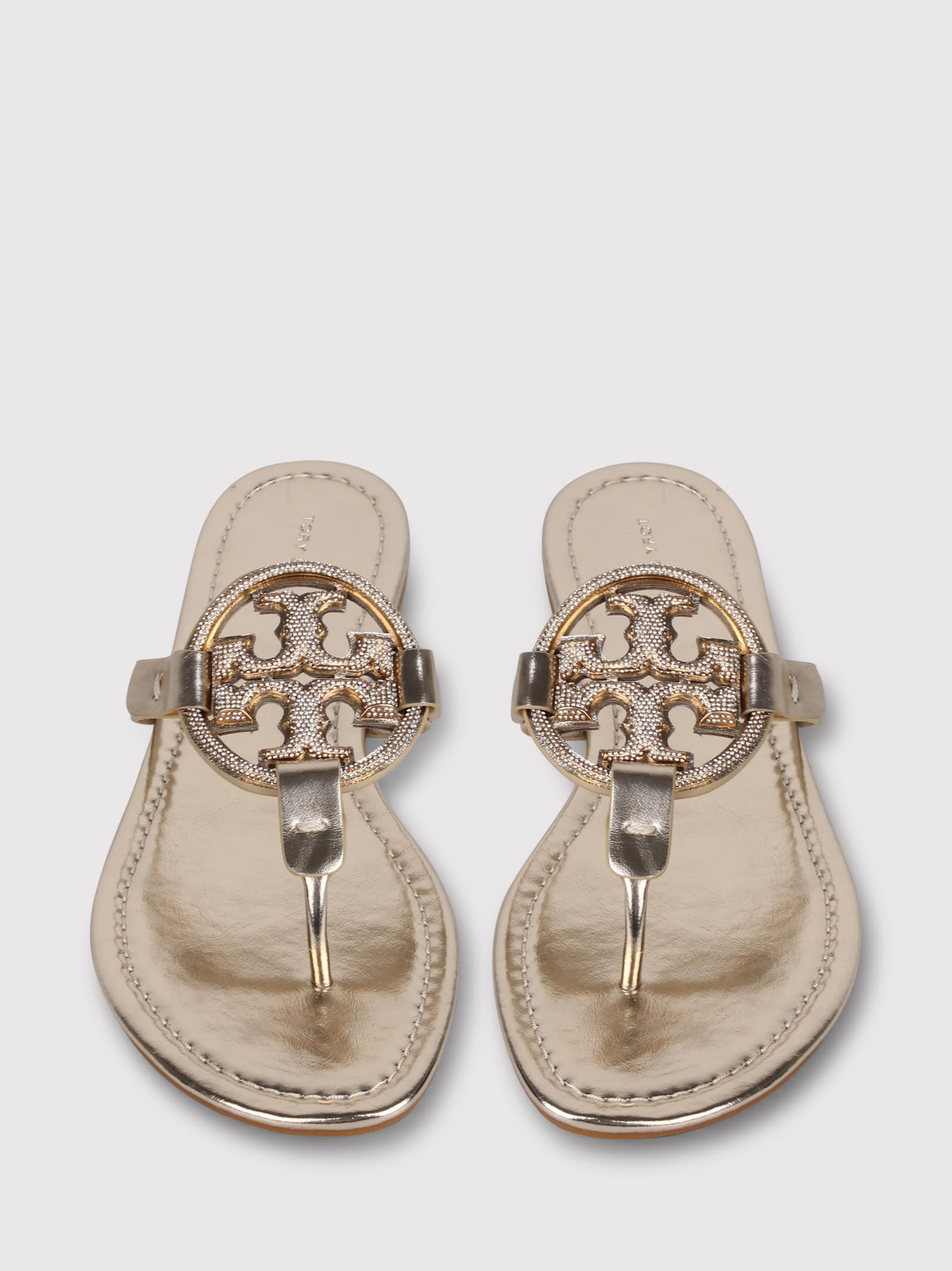 Shop Tory Burch Miller Pavé Rhinestone-embellished Sandals