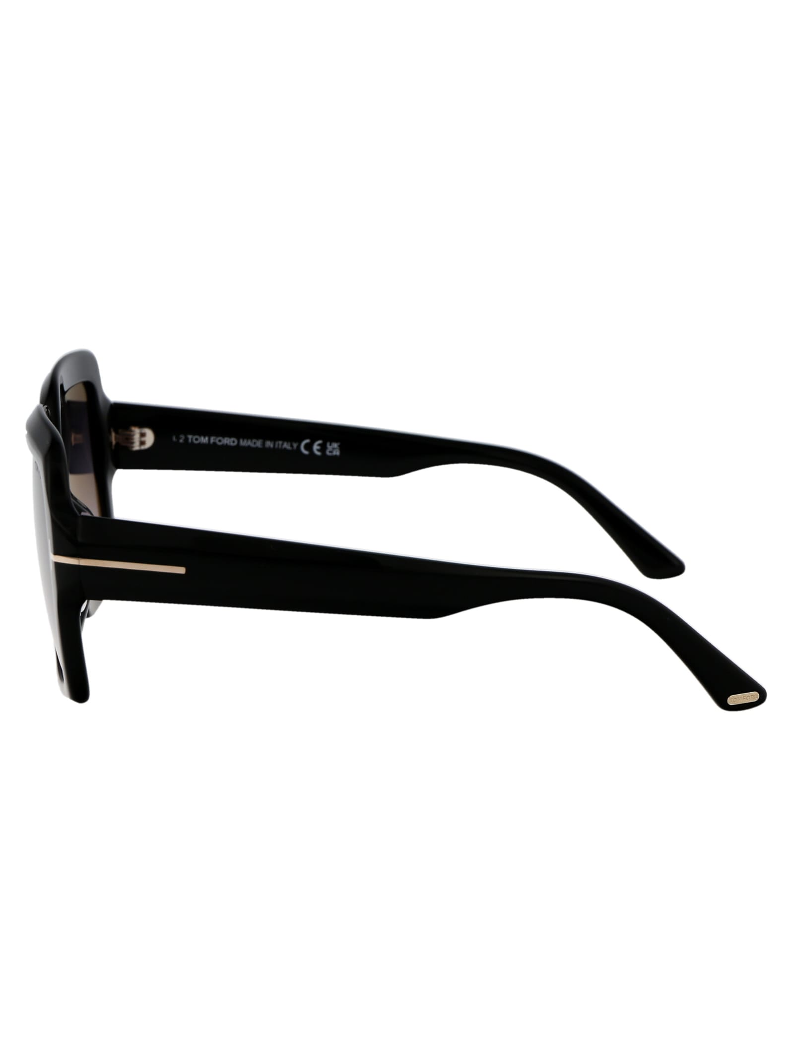 Shop Tom Ford Kaya Sunglasses In 01b Nero Lucido / Fumo Grad