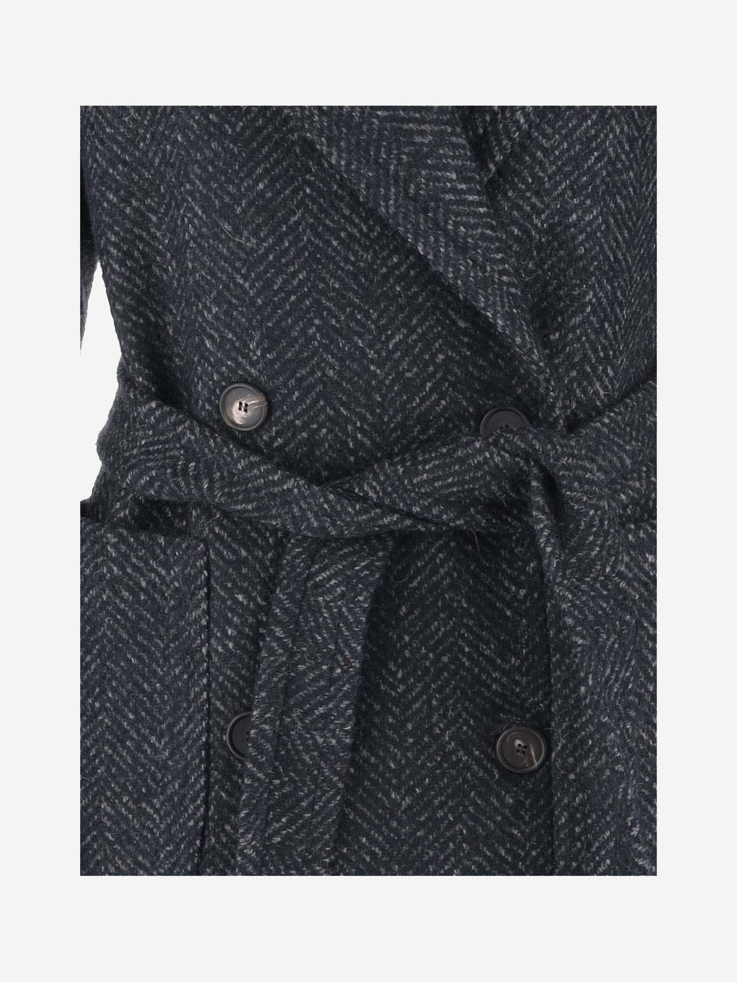 Shop Tagliatore Wool Blend Double-breasted Coat In Grey