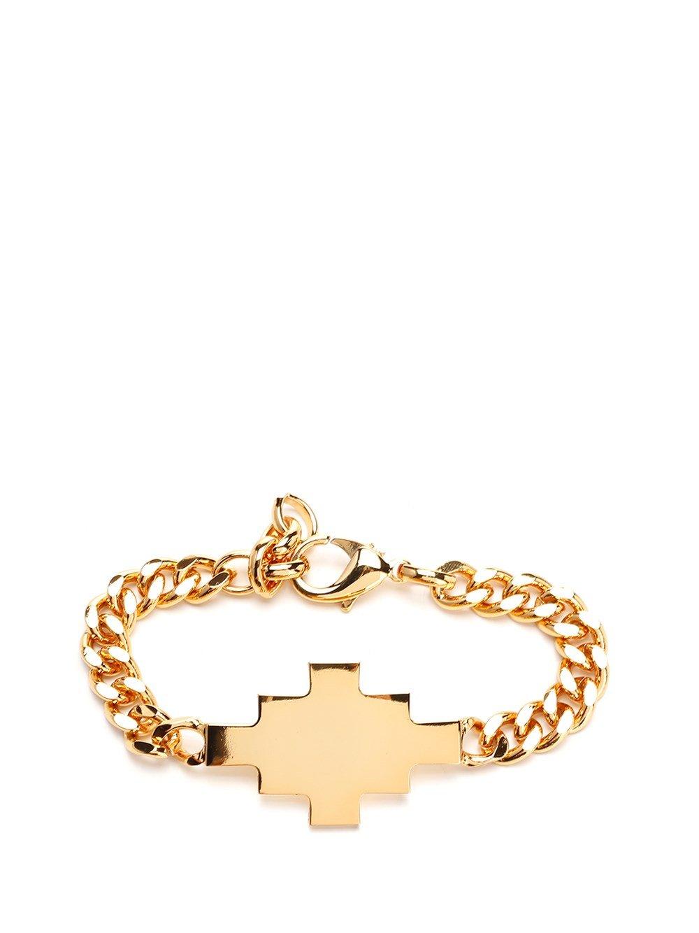 Shop Marcelo Burlon County Of Milan Logo Plaque Bracelet In Gold