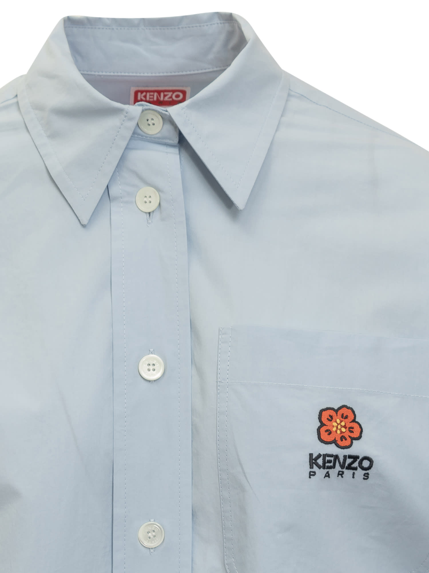 Shop Kenzo Boke Flower Shirt In Light Blue