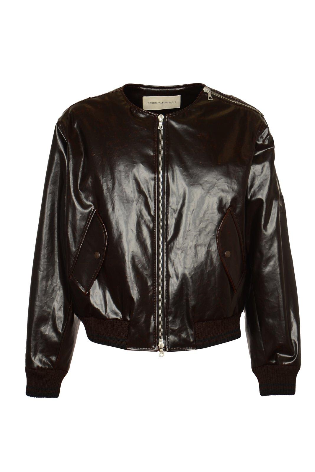 Shop Dries Van Noten Zipped Bomber Jacket