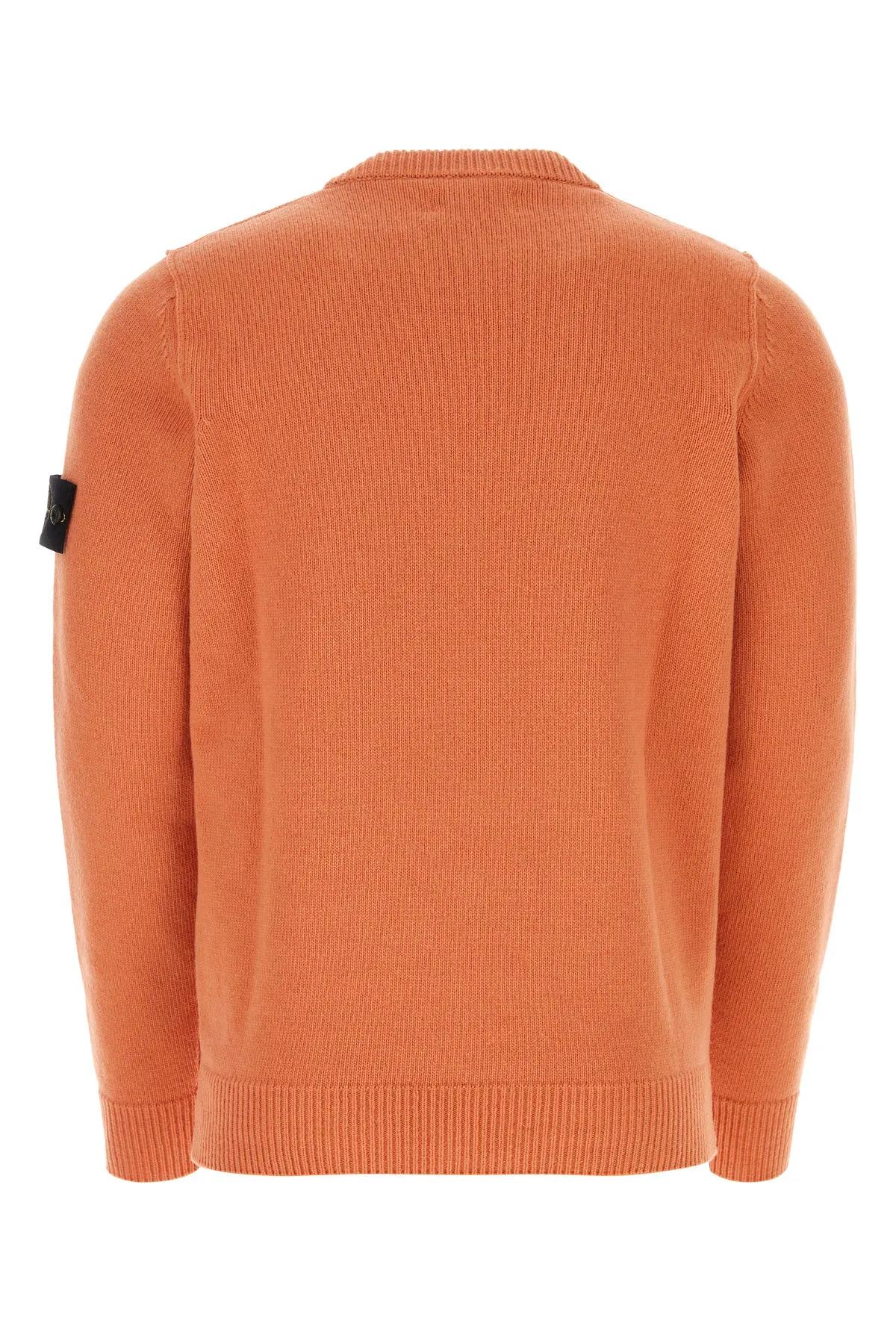 Shop Stone Island Orange Wool Blend Sweater In Arancio