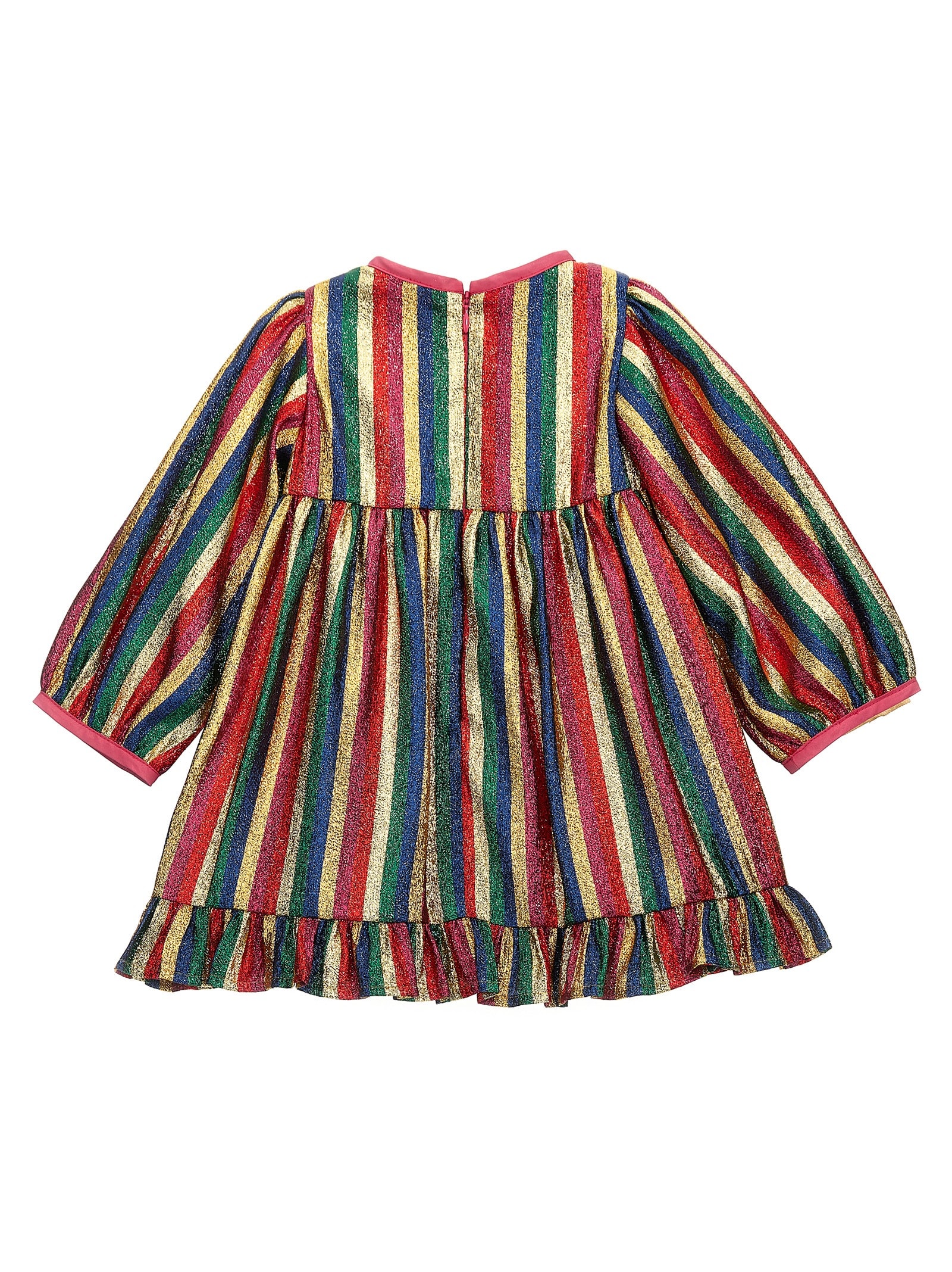 Shop Stella Mccartney Lurex Striped Dress In Multicolor/multicolo