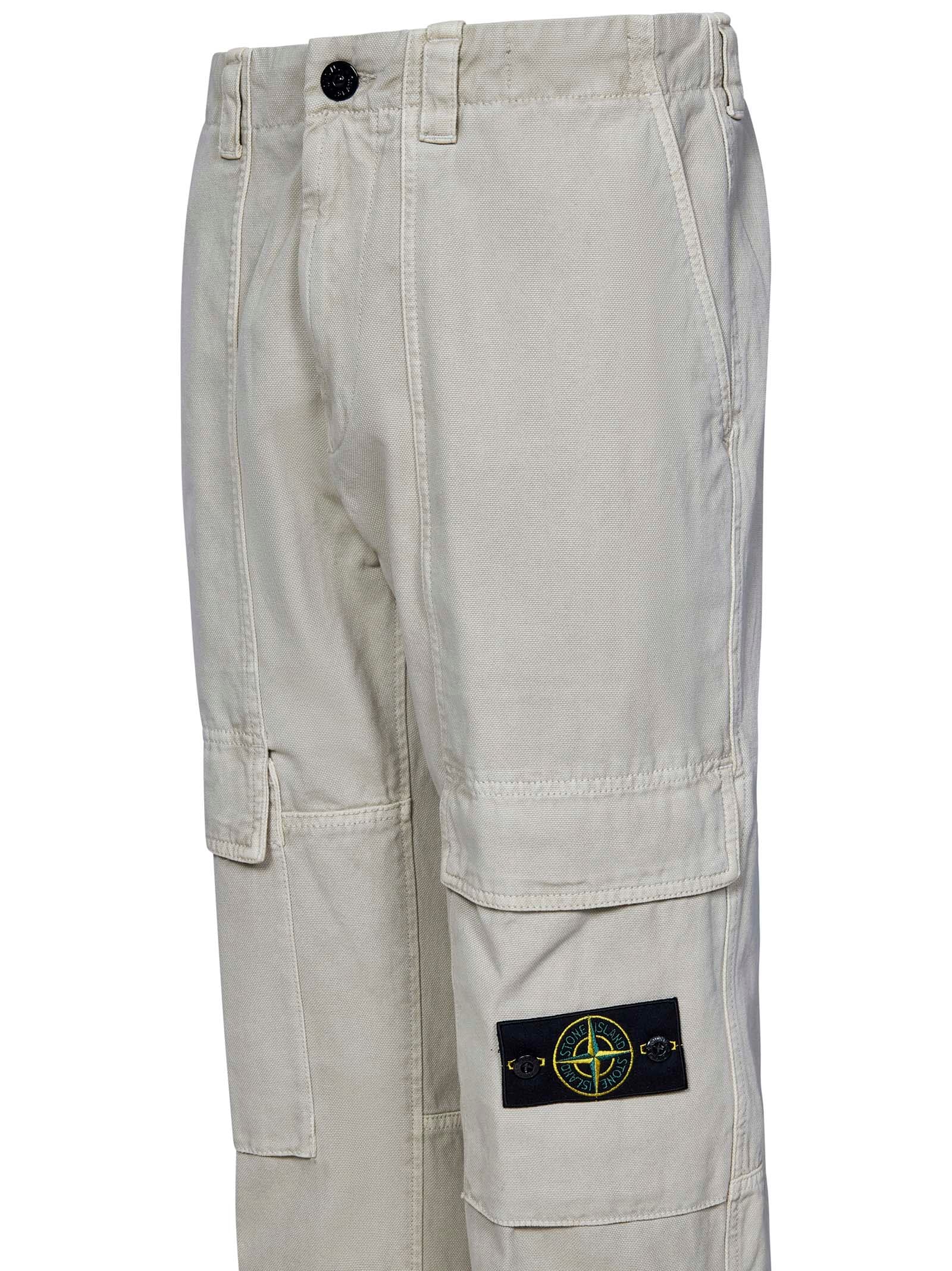 Shop Stone Island Trousers In Beige