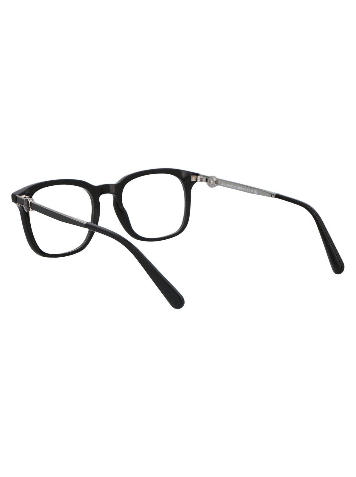 Shop Moncler Square Frame Glasses In 001