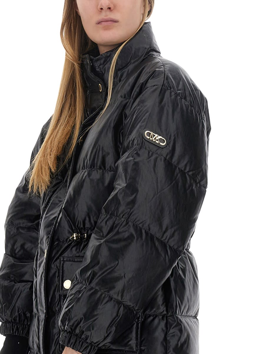 Shop Michael Kors Down Jacket With Hood In Black