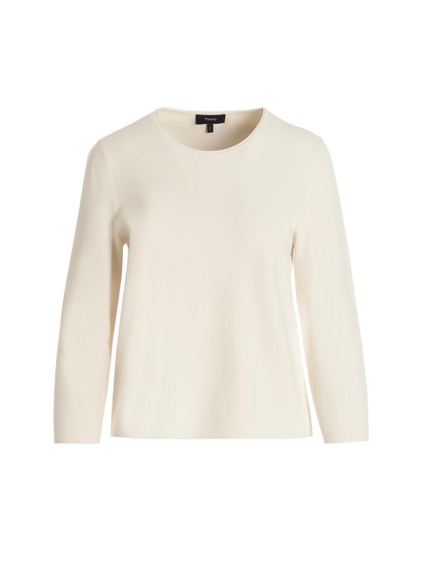 Shop Theory Clean Sweater In Bianco
