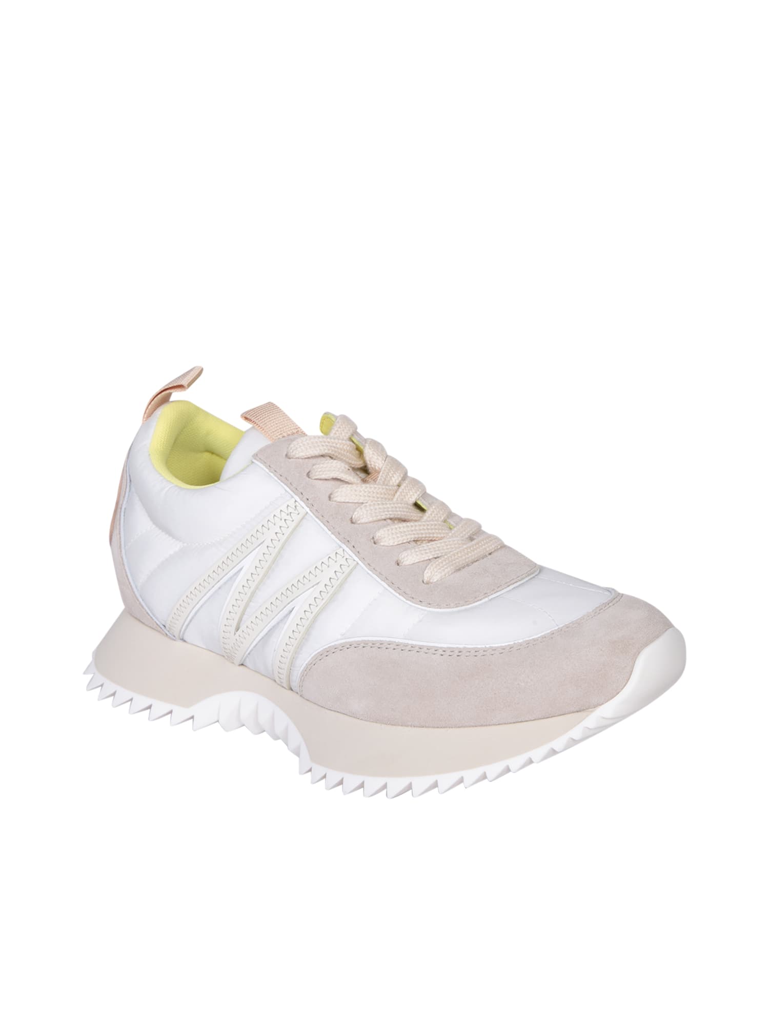 Shop Moncler Pacey White Sneakers
