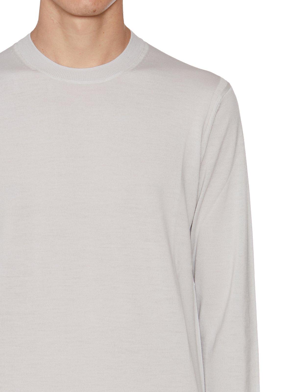 Shop Paolo Pecora Long Sleeved Crewneck Jumper In Gesso