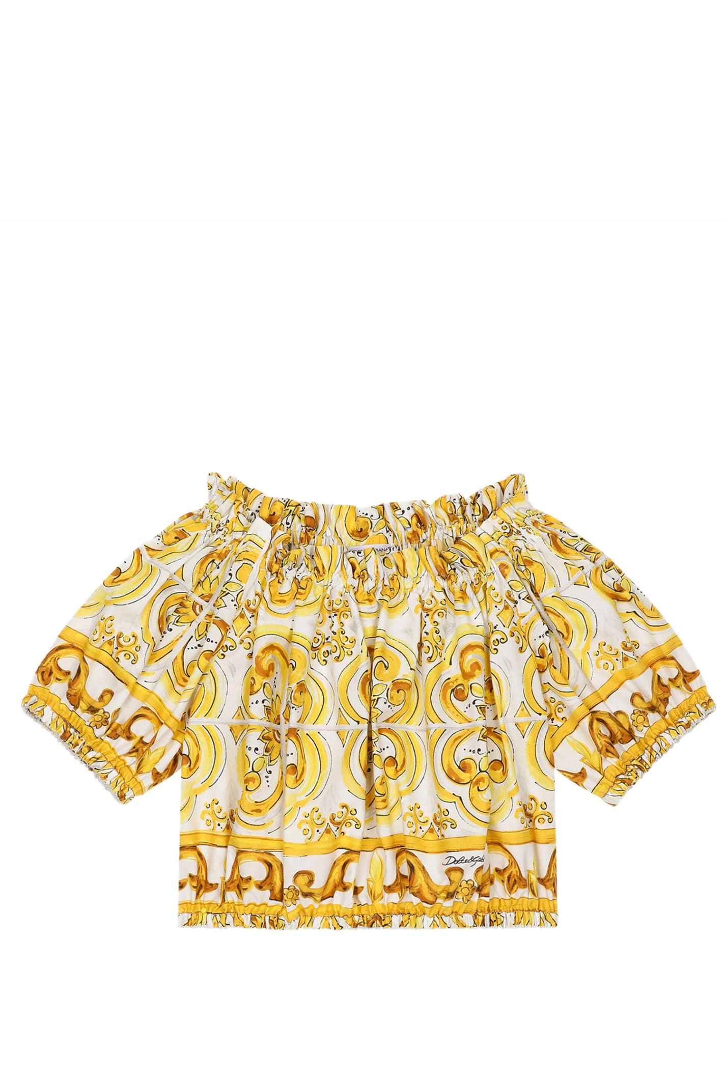 Shop Dolce & Gabbana Top With Print In Yellow