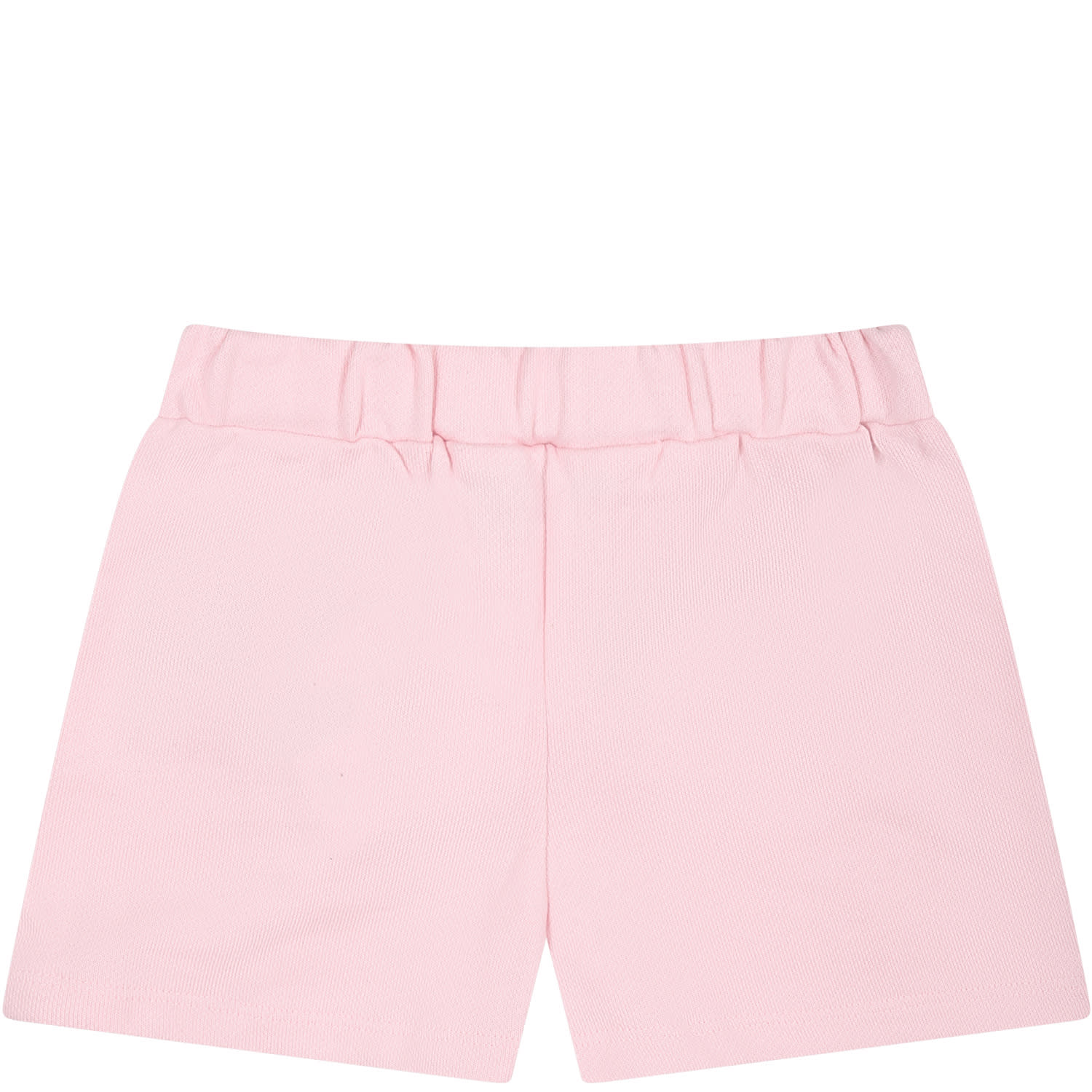 Shop Balmain Pink Shorts For Baby Girl With Silver Buttons