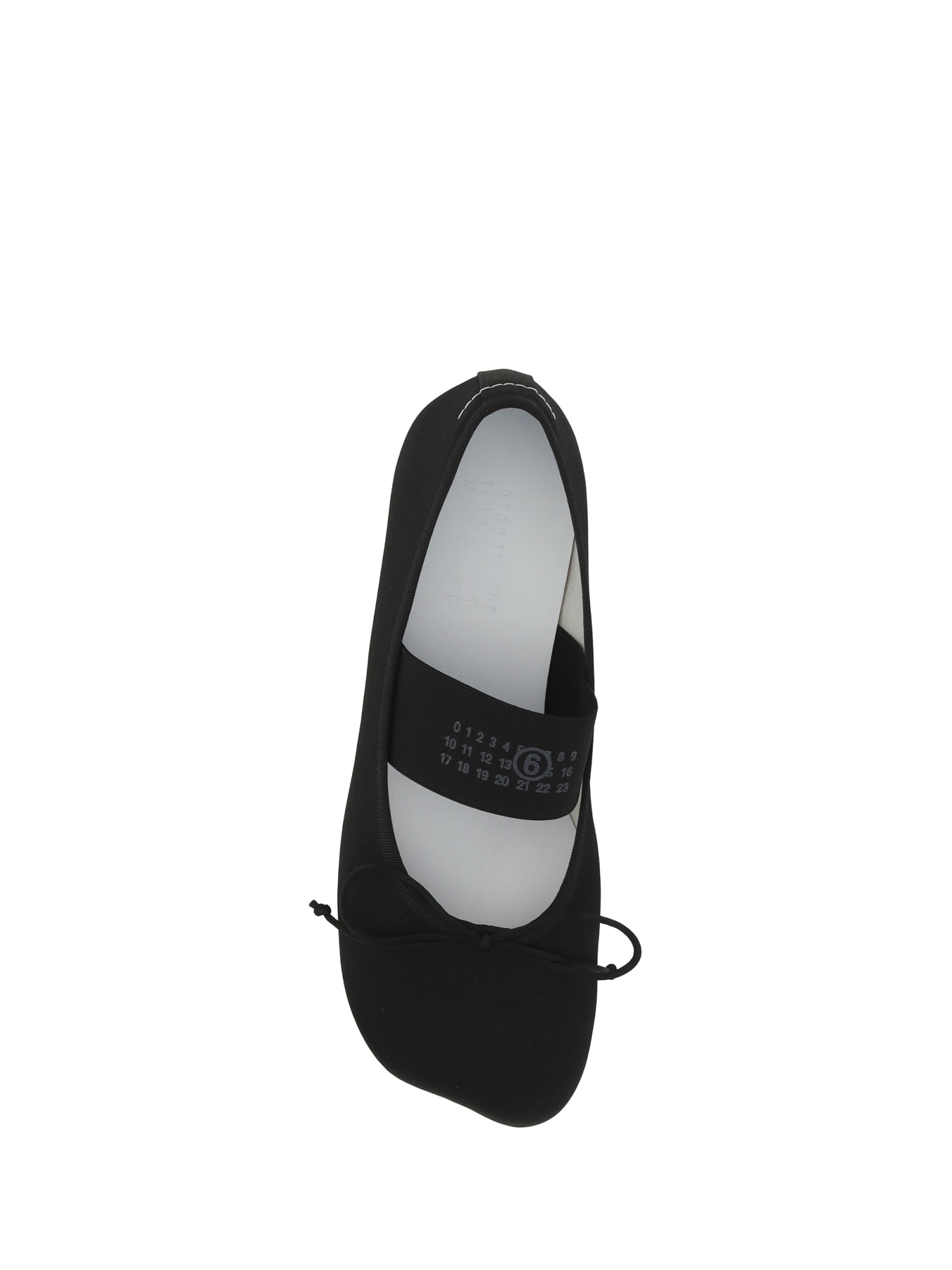 Mm6 Maison Margiela Anatomic Fabric Ballet Flats In Black