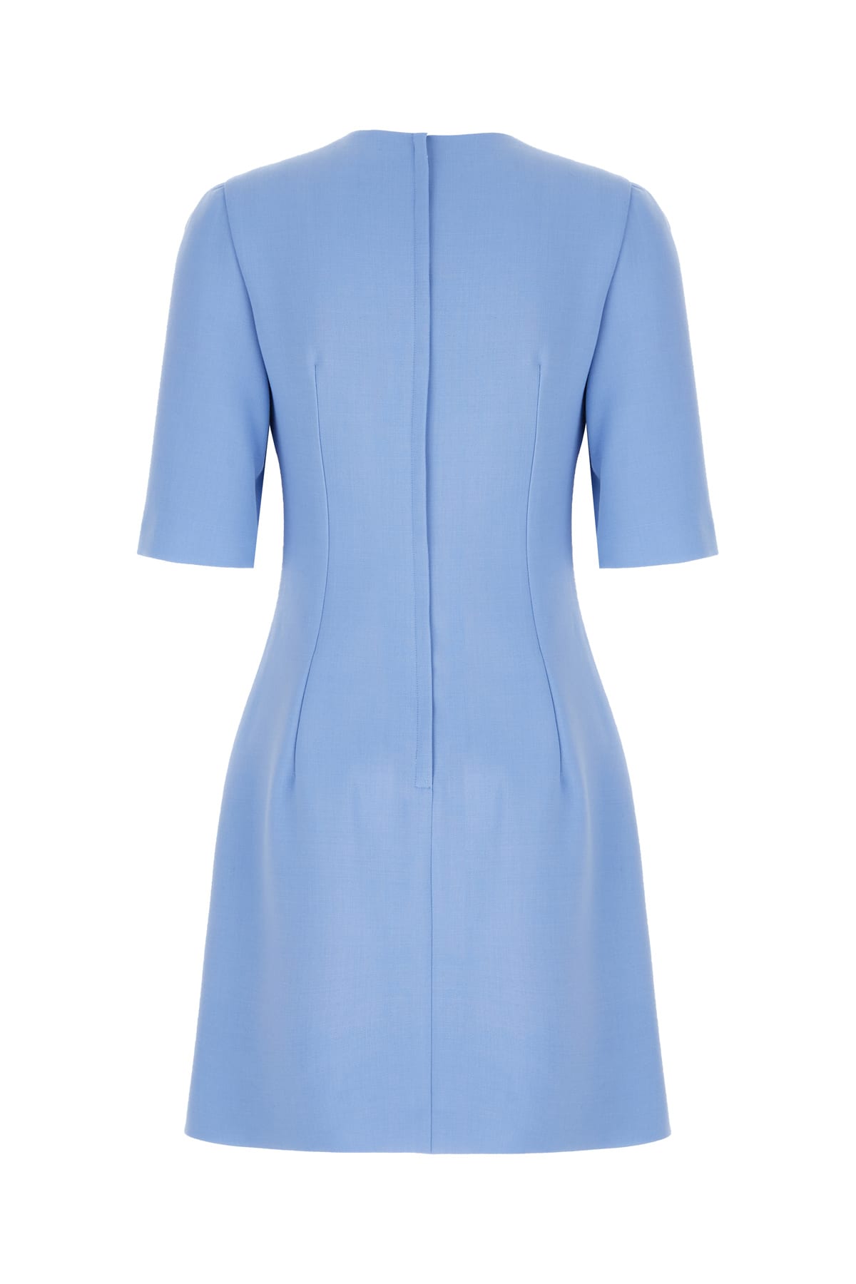 Shop Dolce & Gabbana Light Blue Wool Dress In Glicine