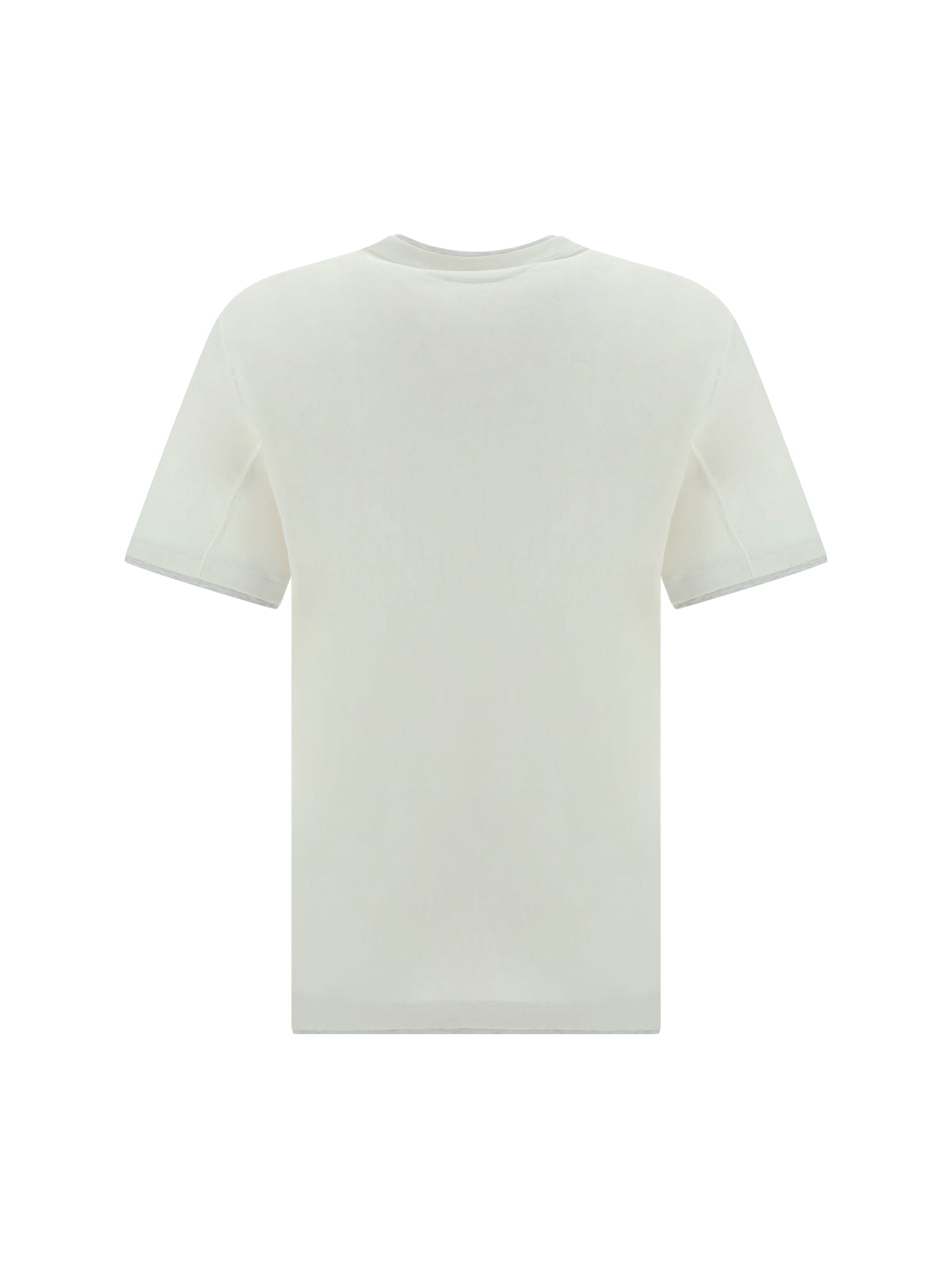 Shop Brunello Cucinelli T-shirt In Off White+perla