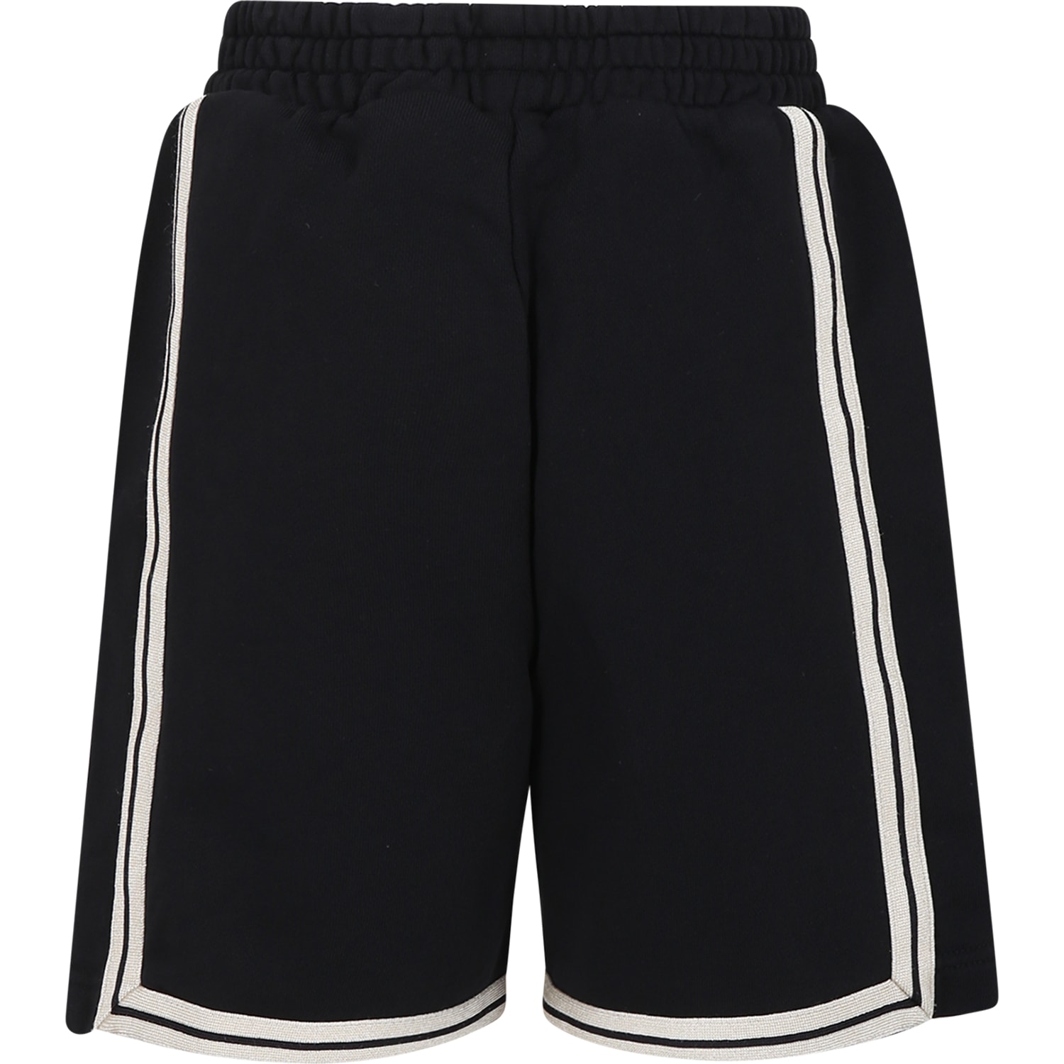 Shop Palm Angels Black Trousers For Boy With Logo In Black/neutrals
