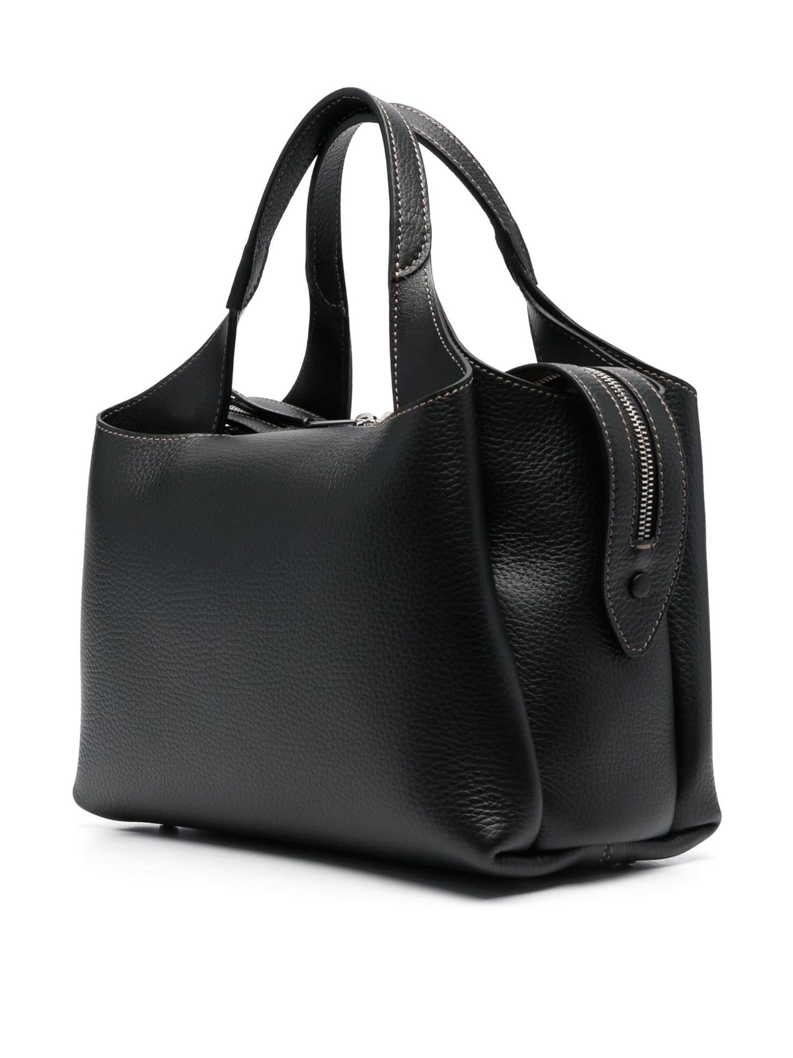 Shop Tod's Black Medium Boston Leather Tote Bag