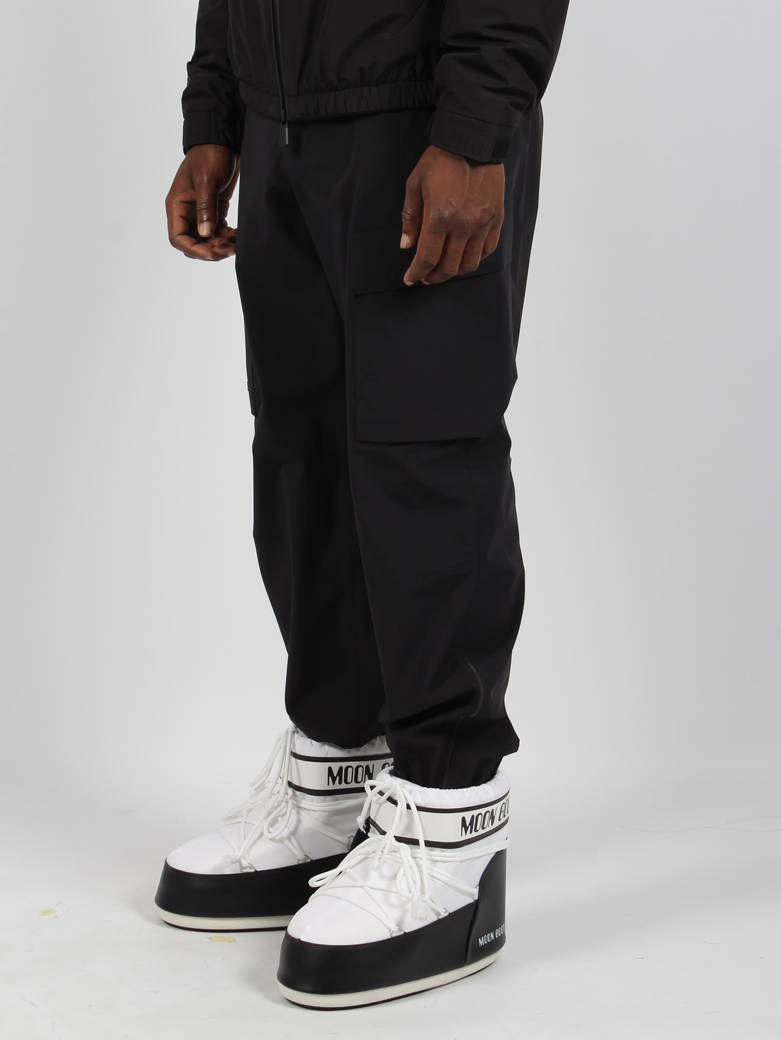 Shop Moncler Cargo Tech Trousers In Black