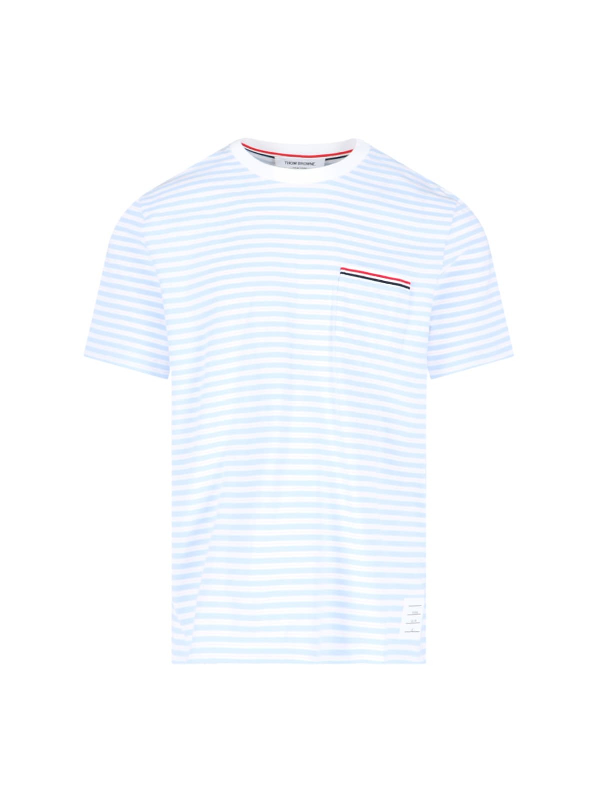 Thom Browne Stripe T-shirt In Light Blue