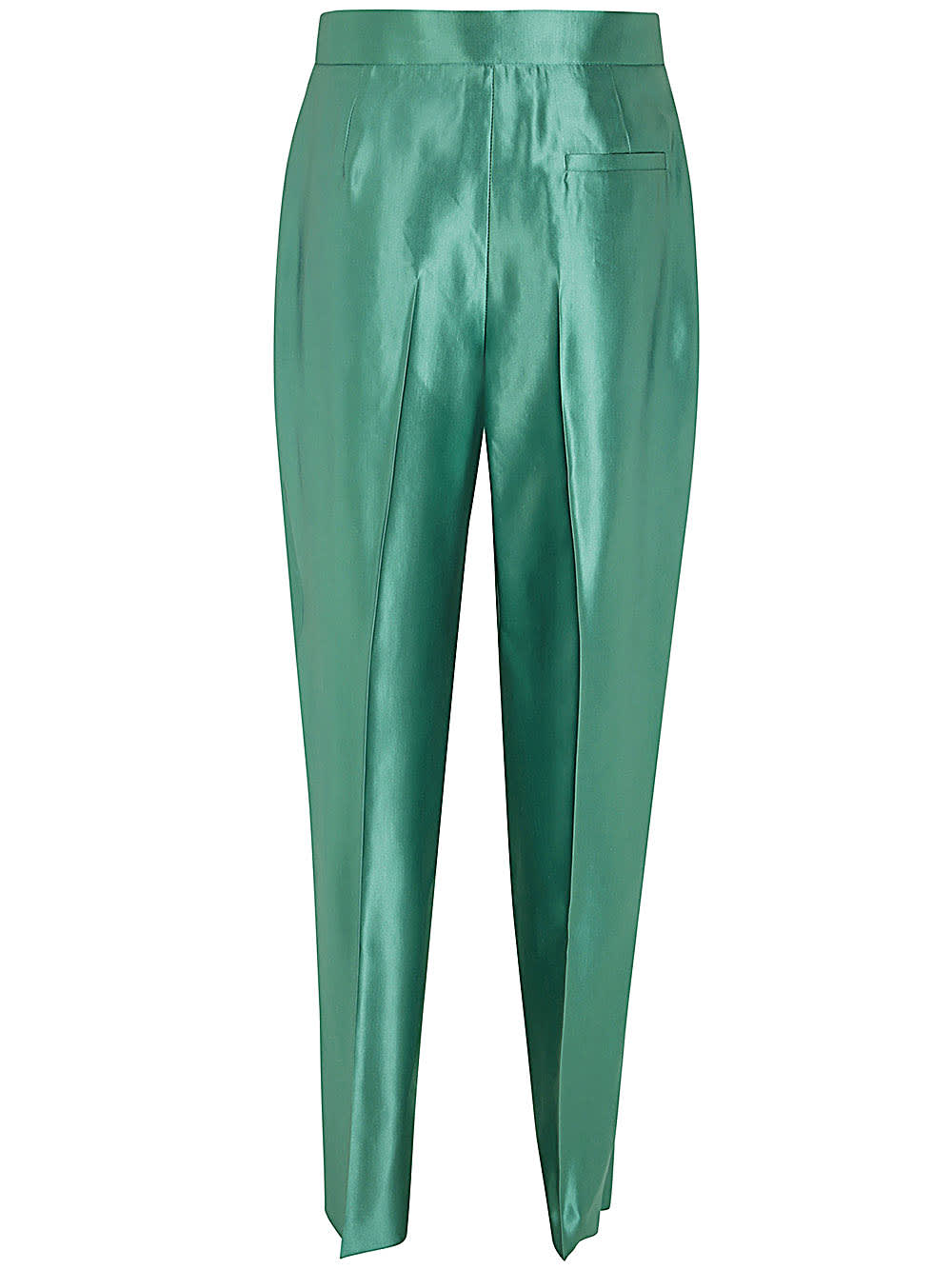 Shop Giorgio Armani Polished Double Pences Pants In Pr Green