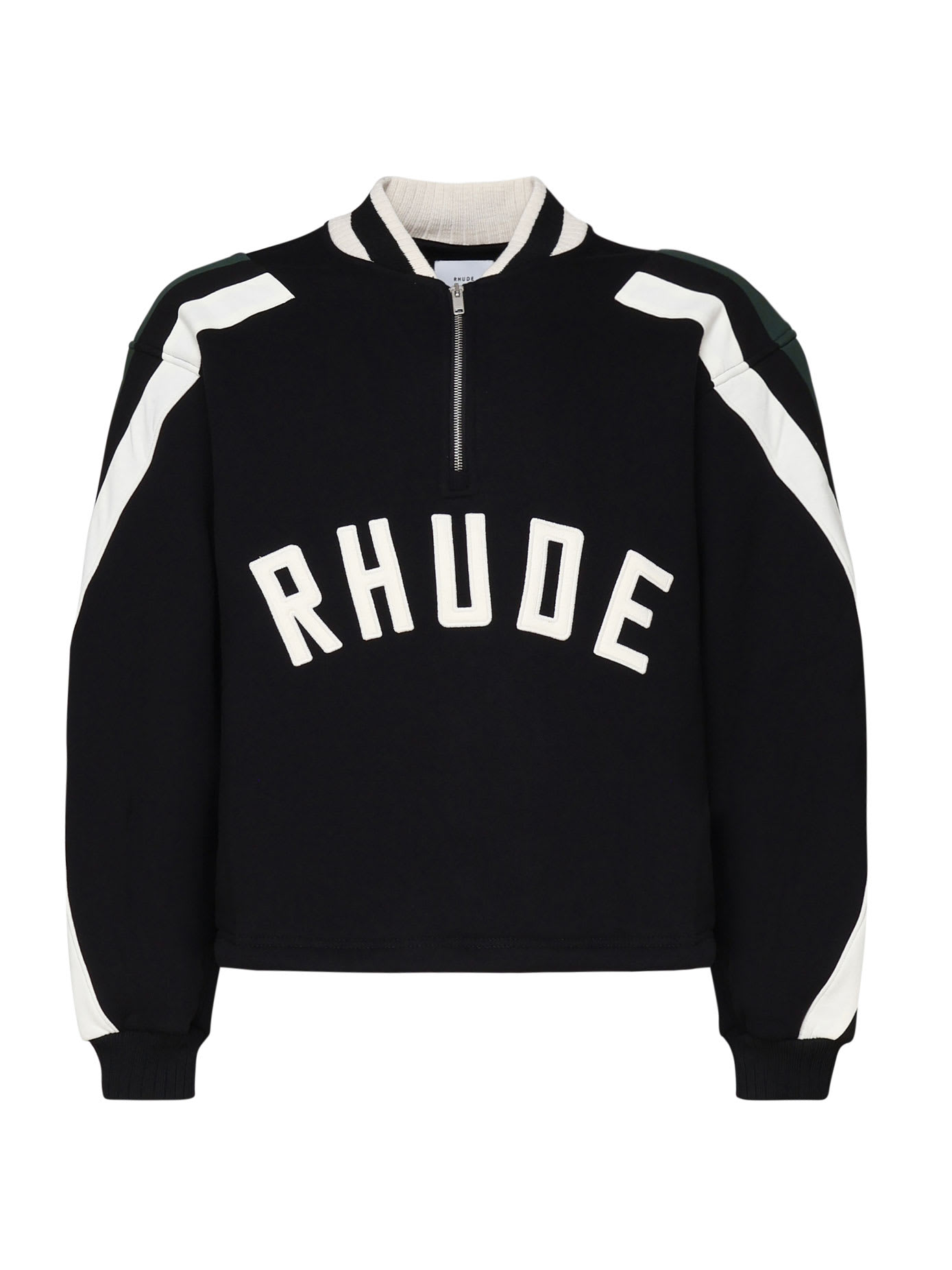 Shop Rhude Logo Sporty Sweatshit In Black