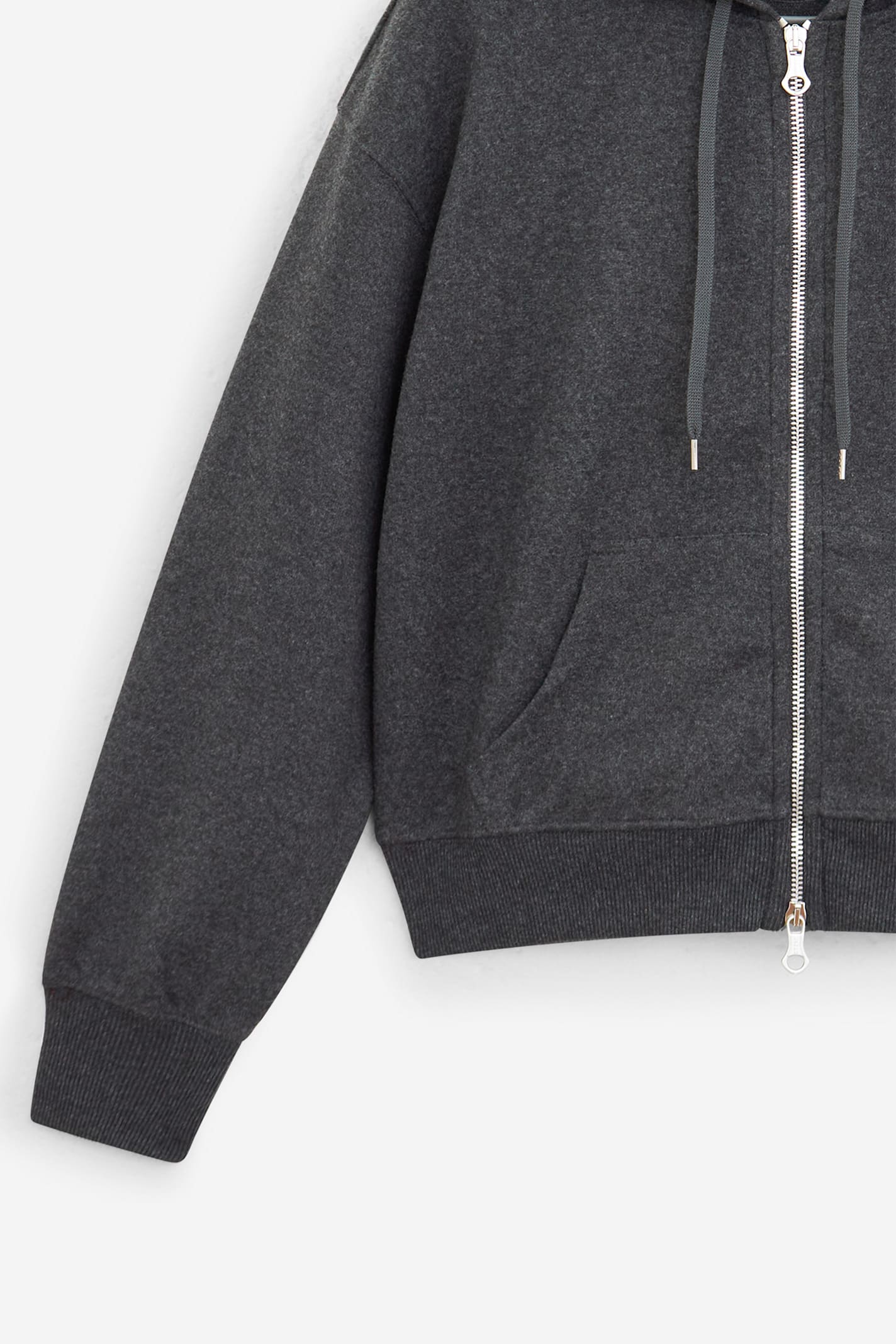 Our Legacy Relaxed Fit Front-zip Sweatshirt With Drawstring Hood In Gray