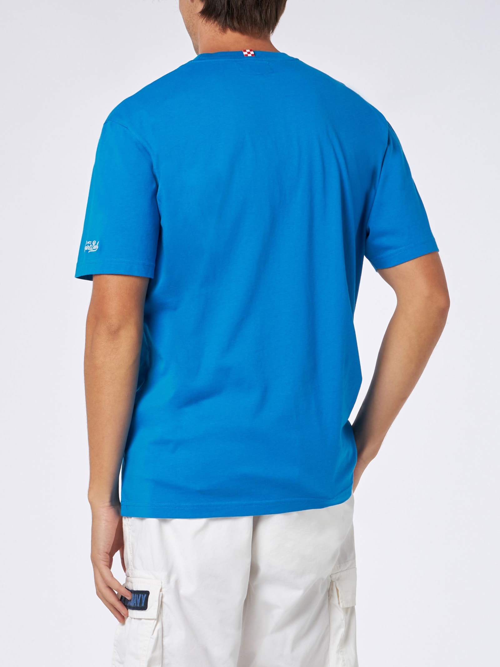 MC2 SAINT BARTH MAN HEAVY COTTON T-SHIRT WITH ST. BARTH PADEL CLUB PRINT