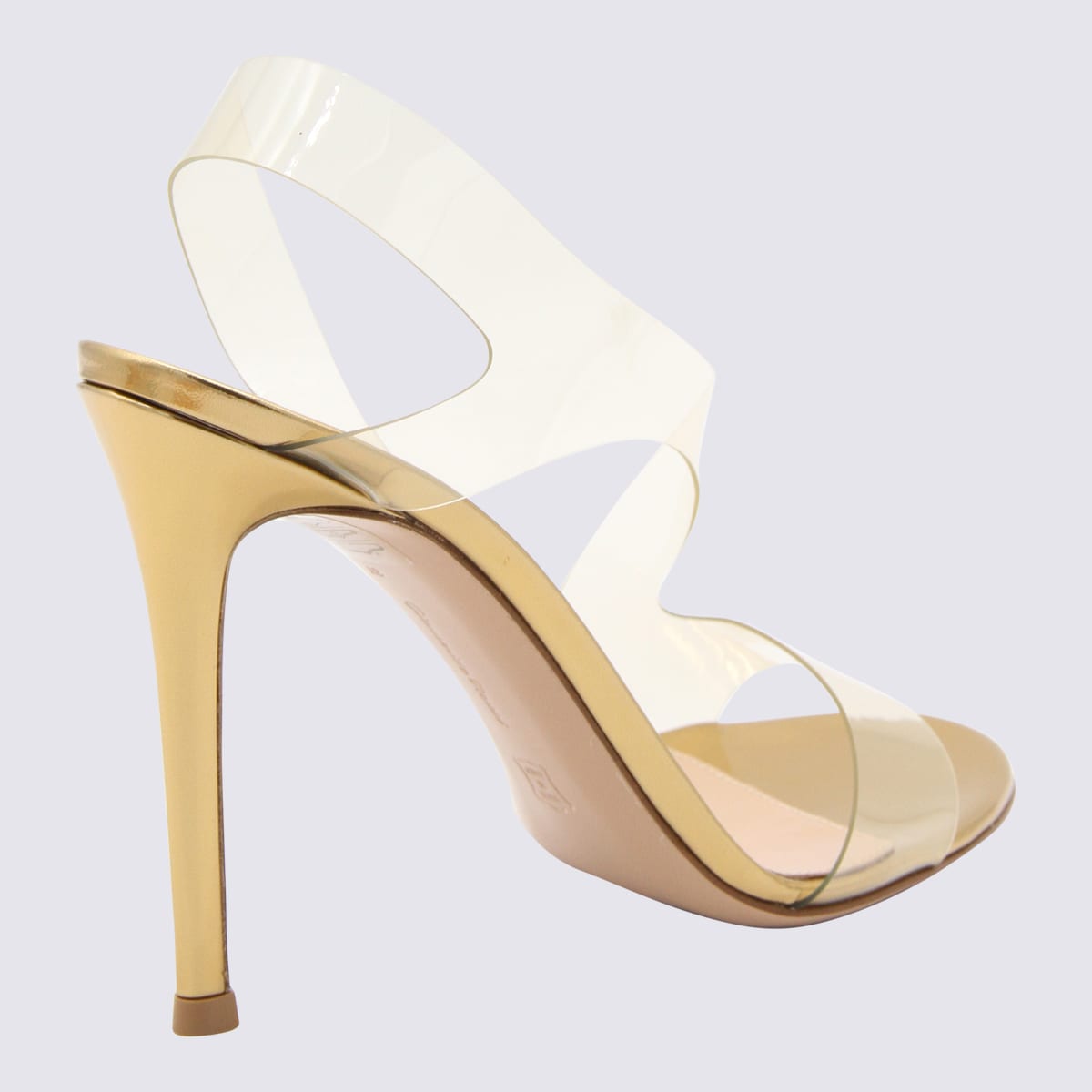 Shop Gianvito Rossi Nude Leather And Pvc Metropolis Sandals In Mekong+mekong