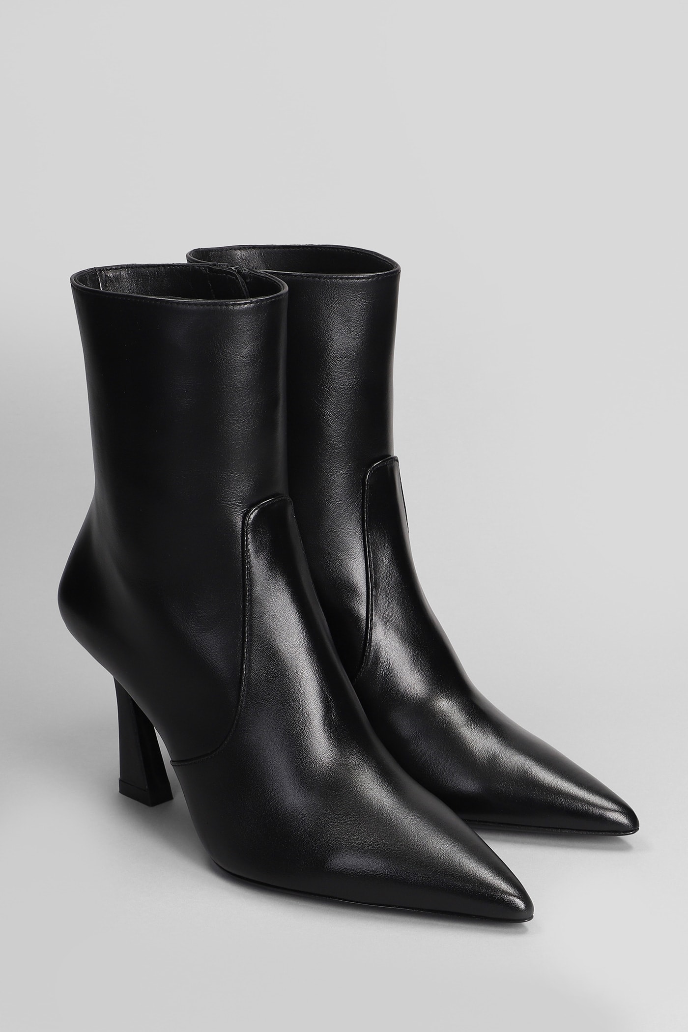 Shop Stuart Weitzman Vinnie High Heels Ankle Boots In Black Leather