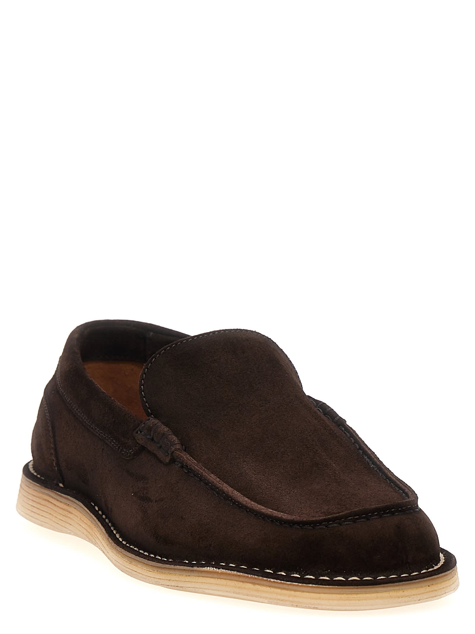 Shop Dolce & Gabbana Suede Loafers In Brown