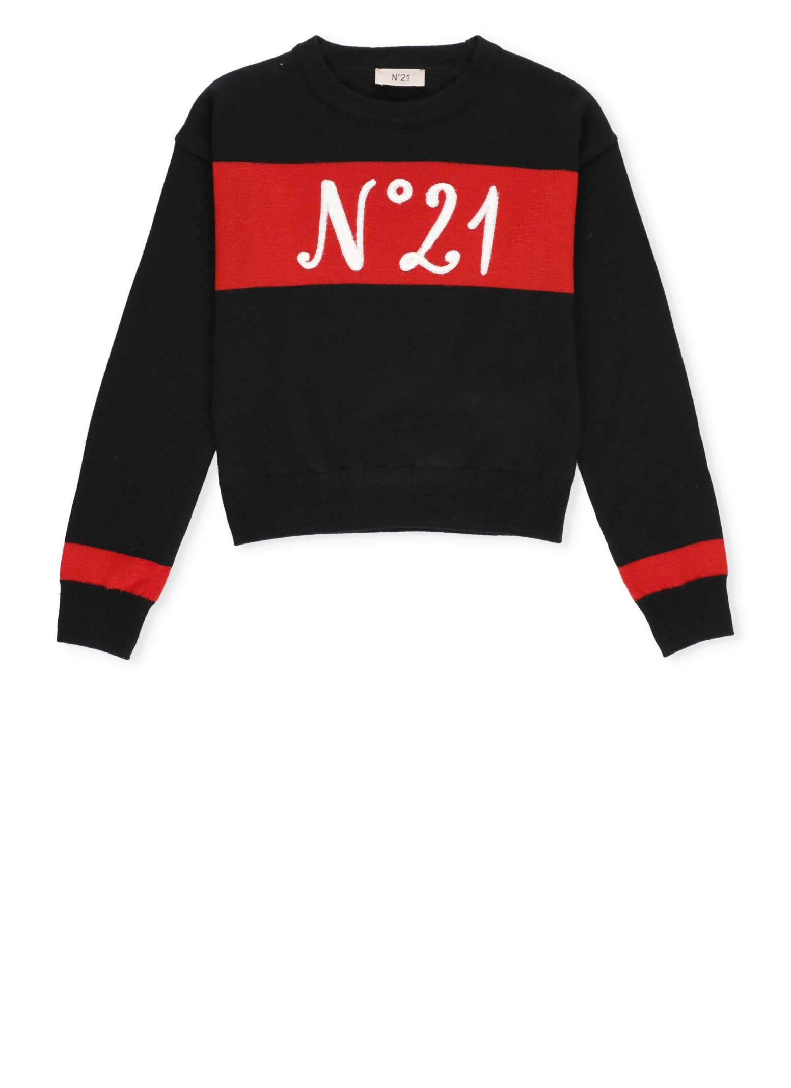 Shop N°21 Sweater With Logo In Black