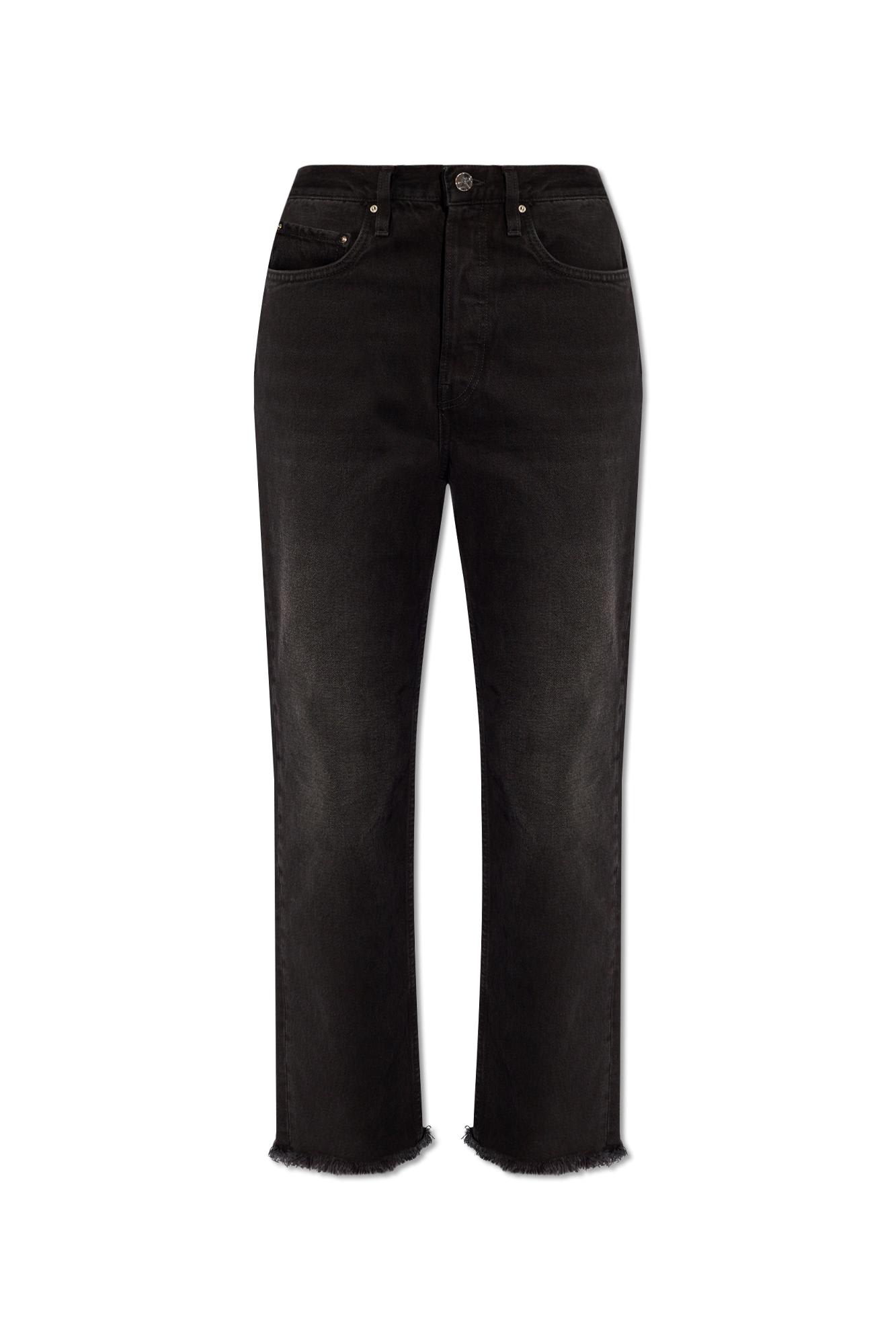 Shop Totême Toteme High-waisted Straight-leg Jeans In 068 Faded Black