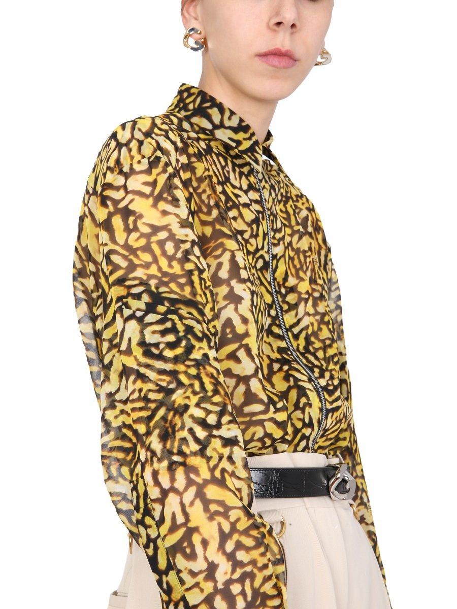 Shop Givenchy Animal Print Zipped Shirt In Multicolour