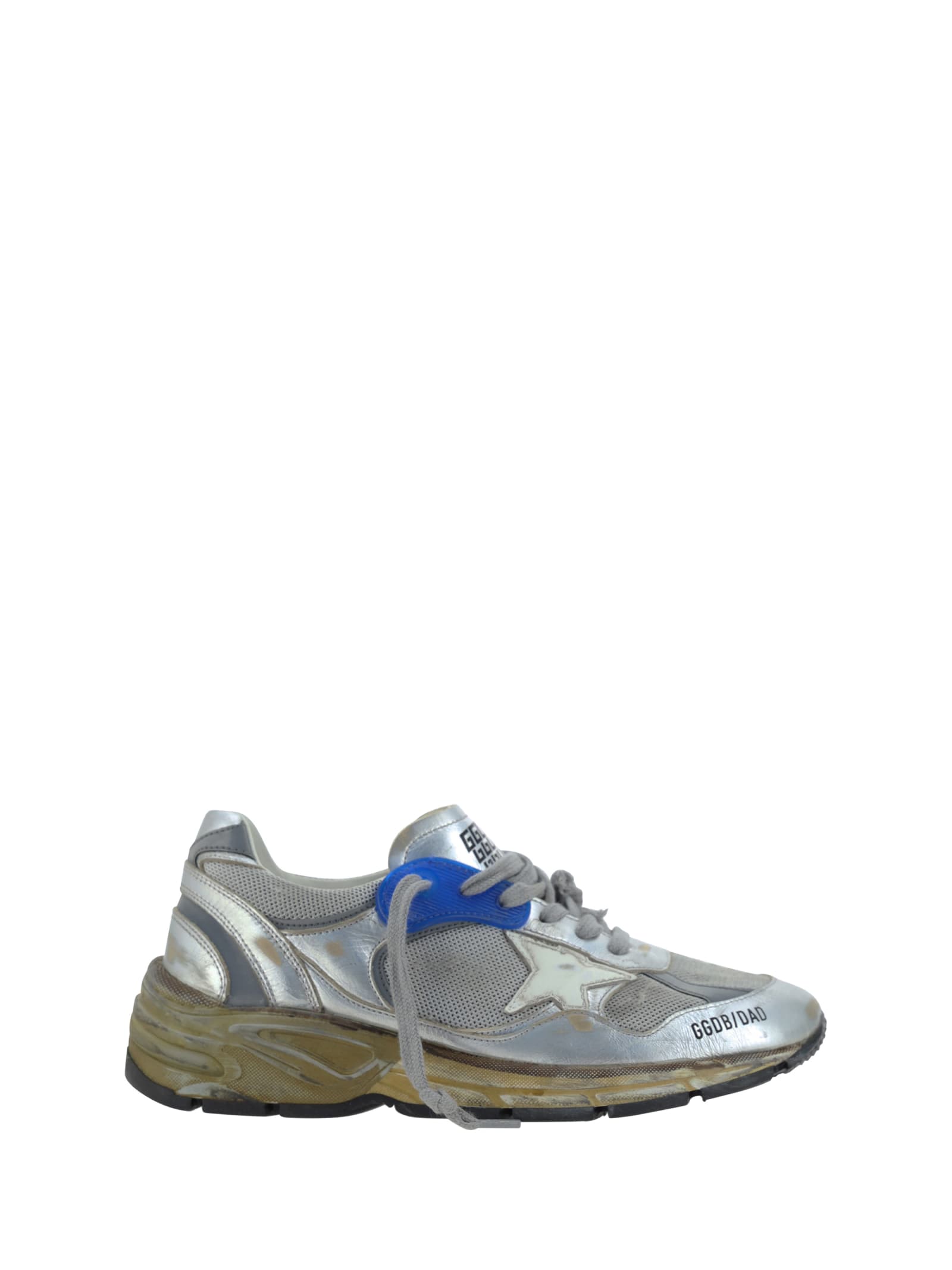 Shop Golden Goose Running Dad Sneakers In Argento