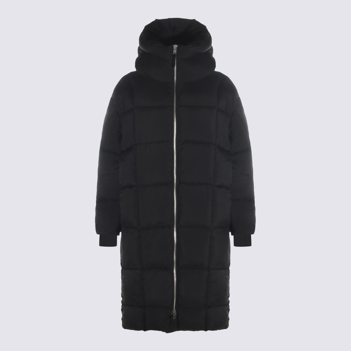 Thom Krom Quilted Zip-front Coat In Black