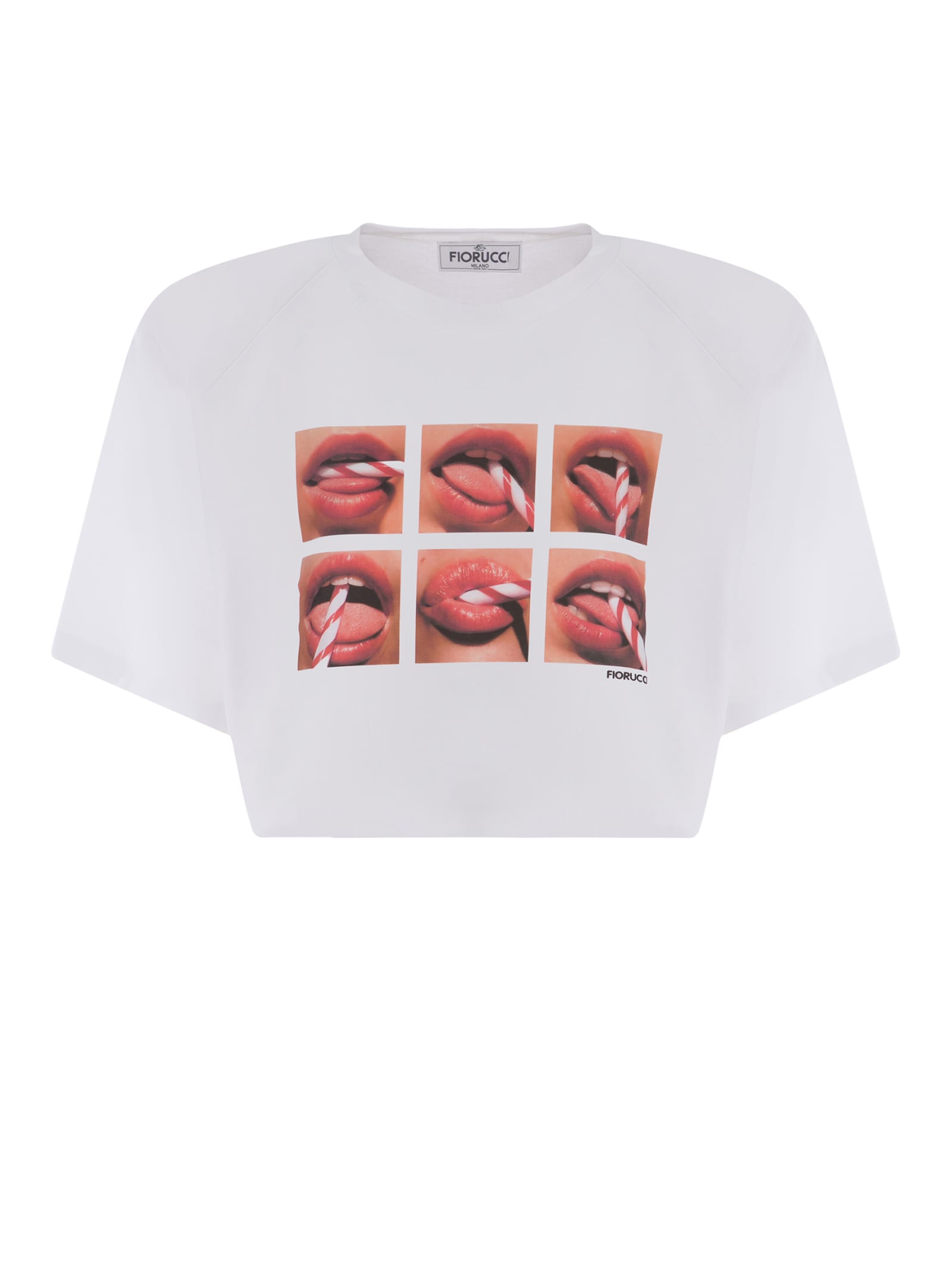 Crop T-shirt Fiorucci mouth Made Of Cotton
