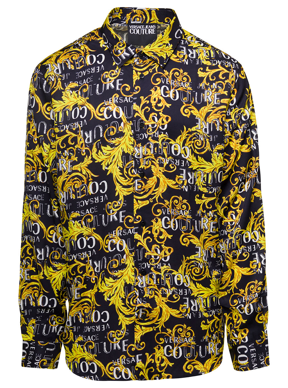 Versace Jeans Couture Black And Gold Shirt With Baroque And Logo Print All-over In Viscose Man In Multi | ModeSens Versace Jeans Couture Black And Gold Shirt With Baroque And Logo Print All-over In Viscose Man In Multi | ModeSens
