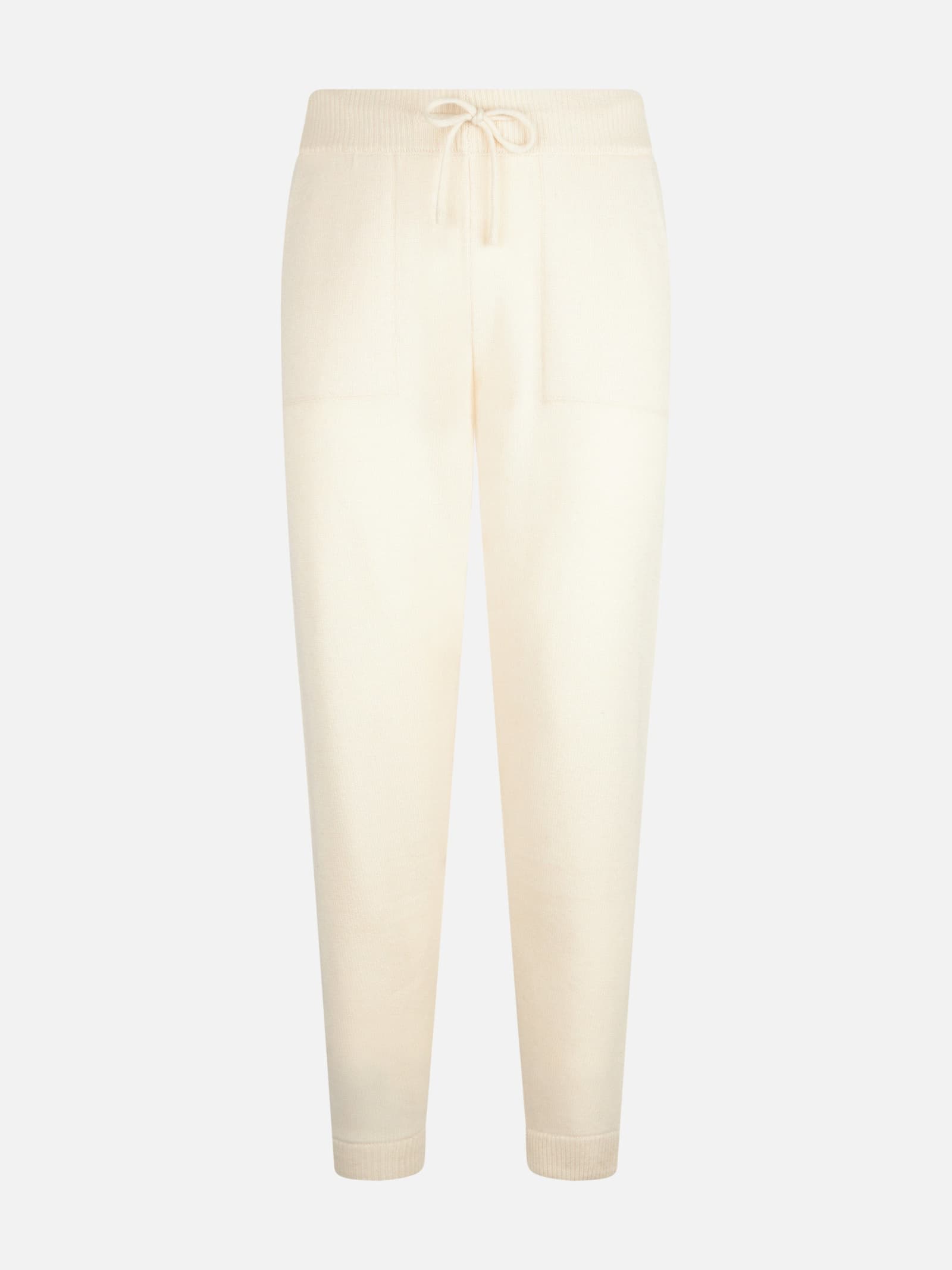 Mc2 Saint Barth Woman Knitted Off White Jogger Pants In White