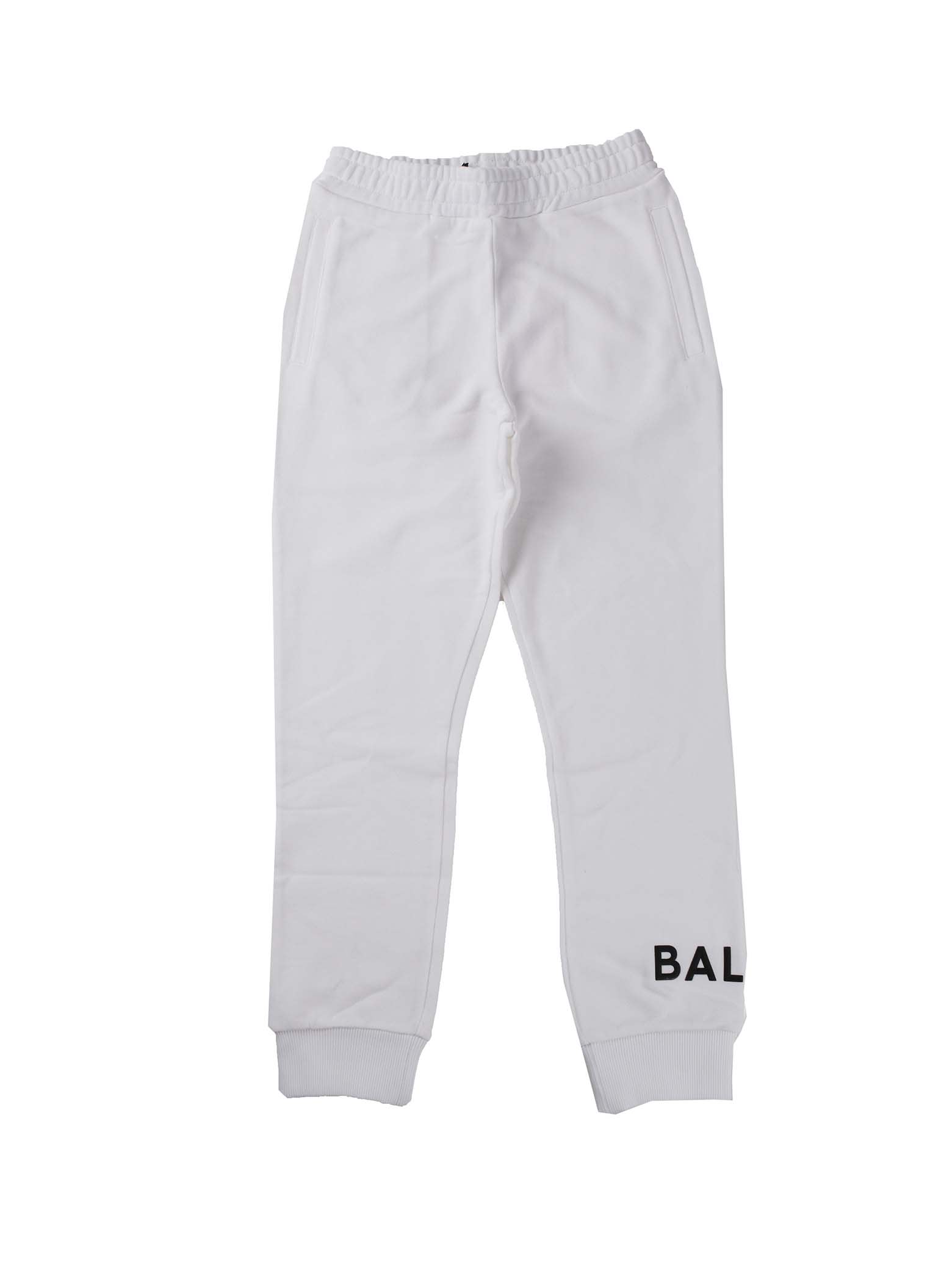 Balmain White Sweatpants With Logo