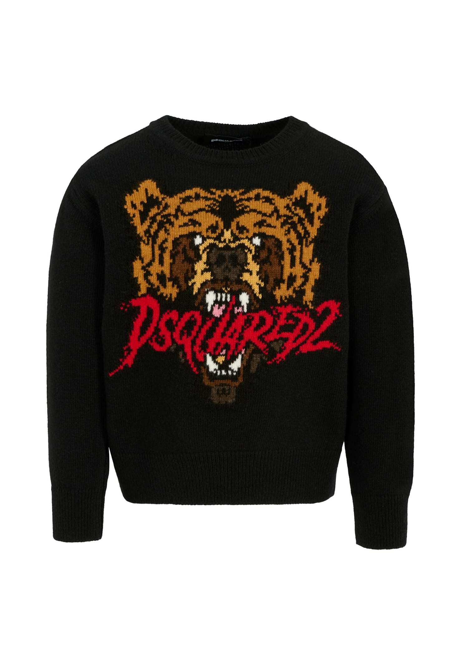 Dsquared2 Kids' Black Sweater For Boy With Bear
