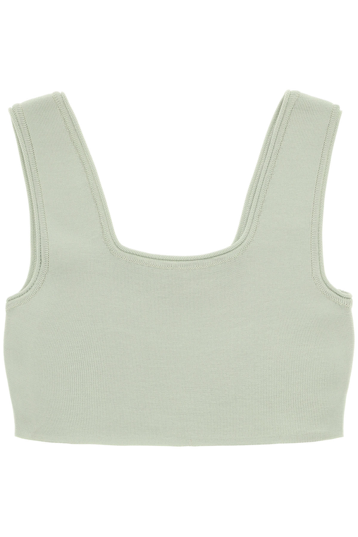 Low Classic Green Knit Crop Tank Top In Light Green (green)
