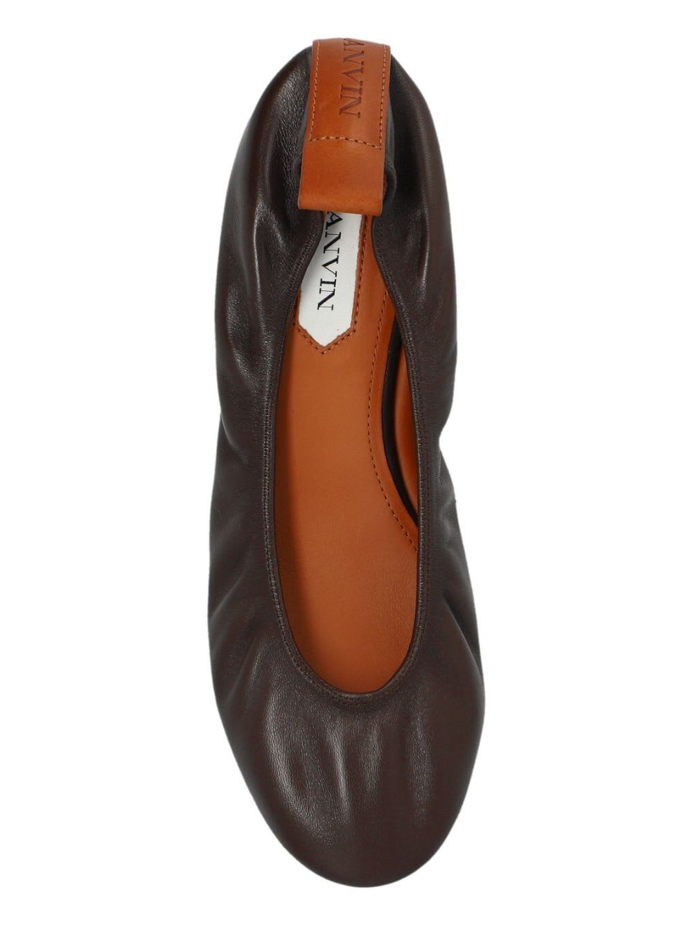 Shop Lanvin Ballerina In Dark Brown