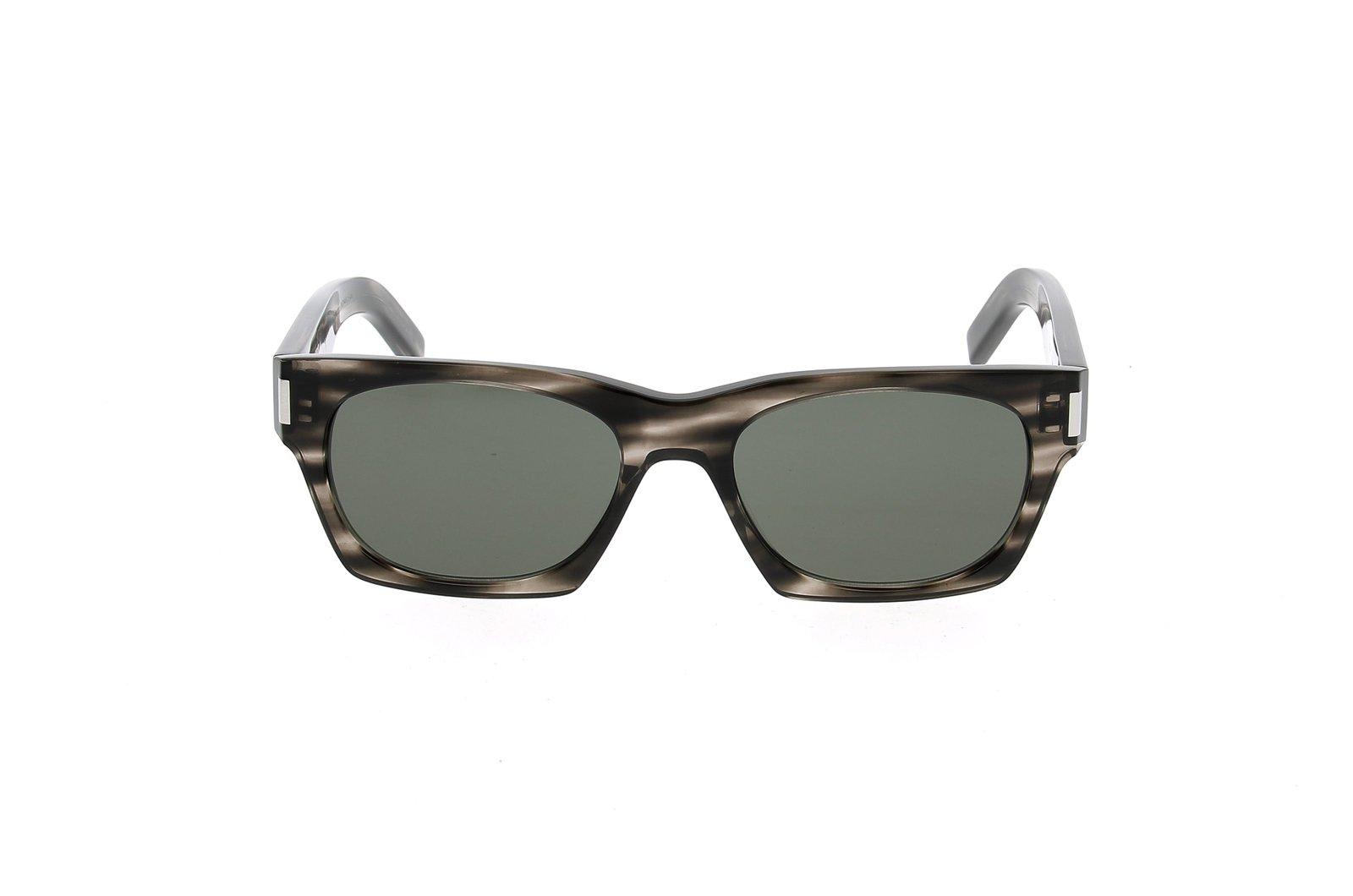 Saint Laurent Square Frame Sunglasses In Havana-havana-grey