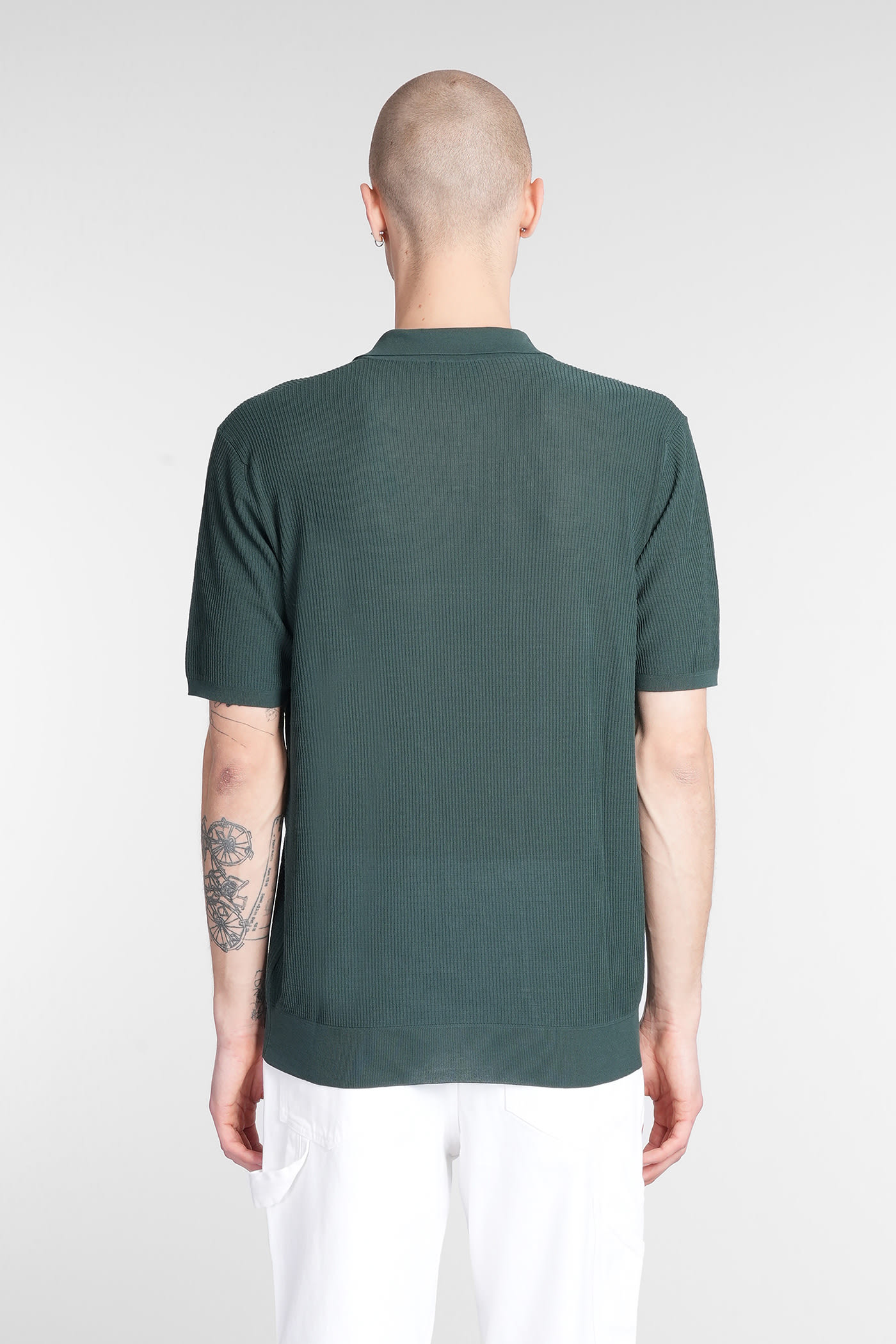 Roberto Collina Polo In Green Cotton In Green