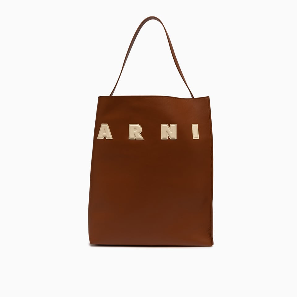 Shop Marni Shopper Bag In Brown