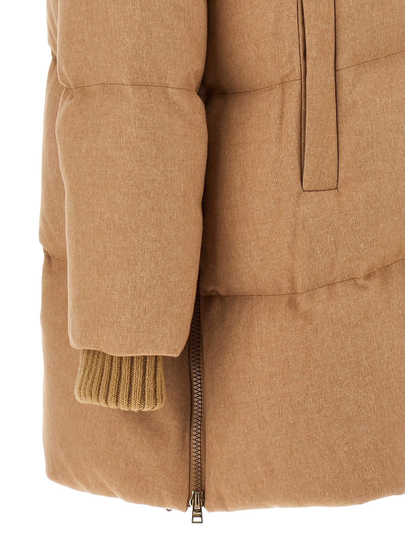 Shop Herno A-shape Down Jacket In Beige